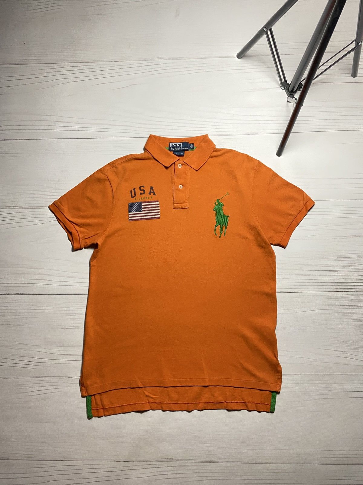 Polo Ralph Lauren Vintage Polo Ralph Lauren USA flag big pony polo t shirt Size US M / EU 48-50 / 2 - 1 Thumbnail