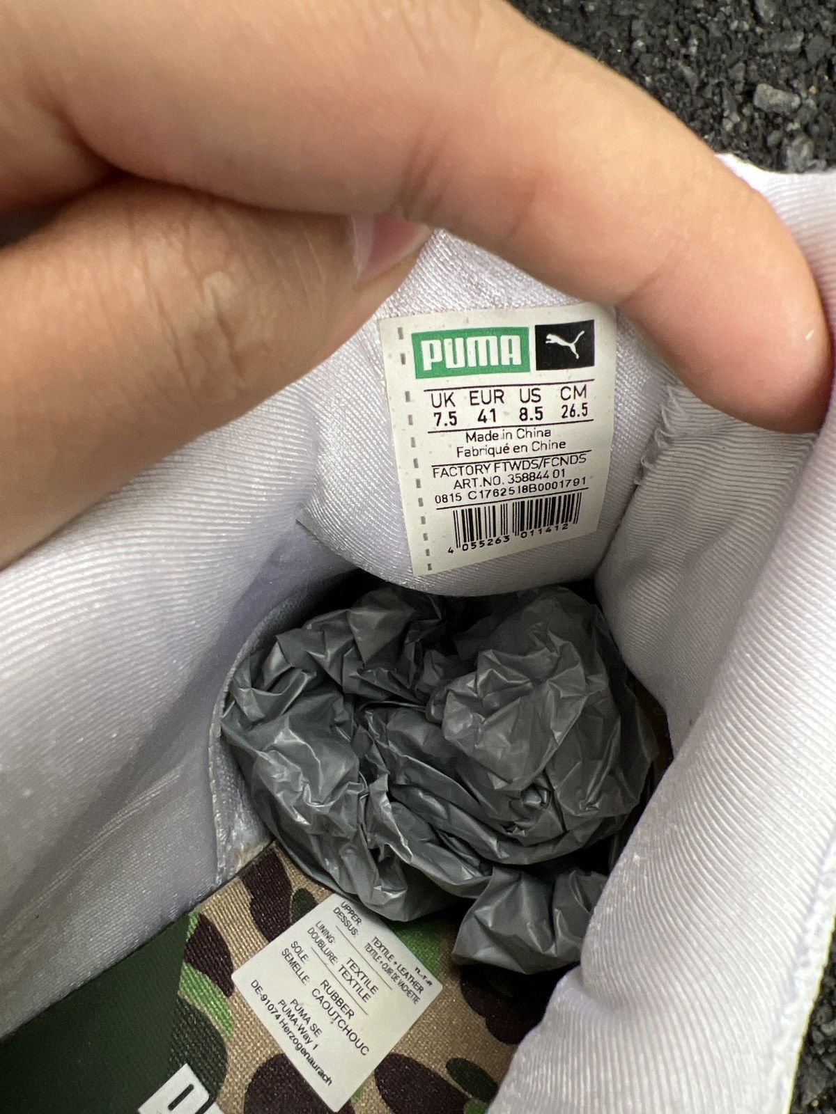 Bape × Puma Puma Blaze of Glory Bape Camo White Men's - 358844-01 Size US 8.5 / EU 41-42 - 7 Thumbnail