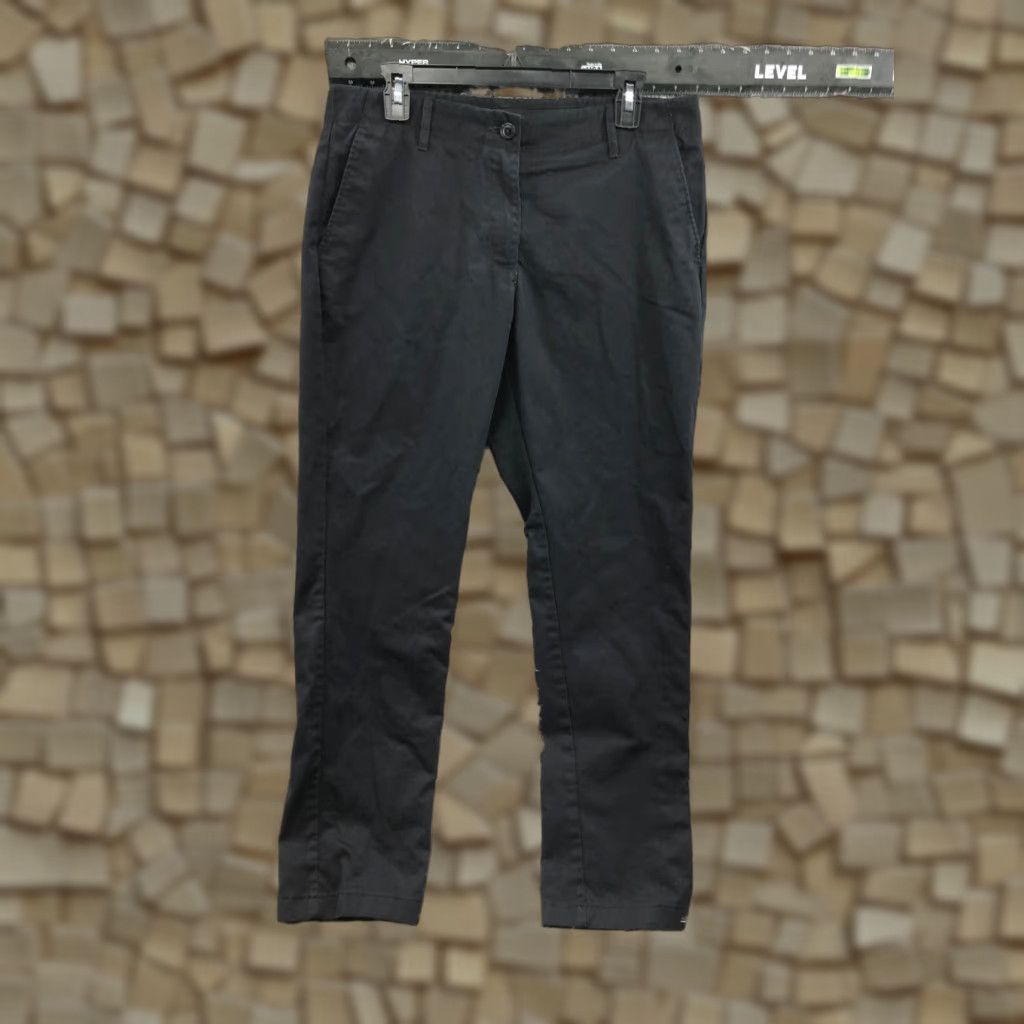 Lands' End Lands' End Chino Pants Womens 12P Petite Dark Wash Black/Blue Stretch Size 34" / US 12 / IT 48 - 1 Thumbnail