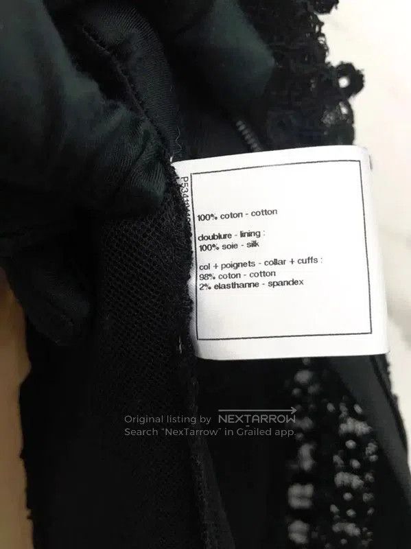 Chanel Chanel Black Cotton Long Sleeve Dress . Size S / US 4 / IT 40 - 7 Thumbnail