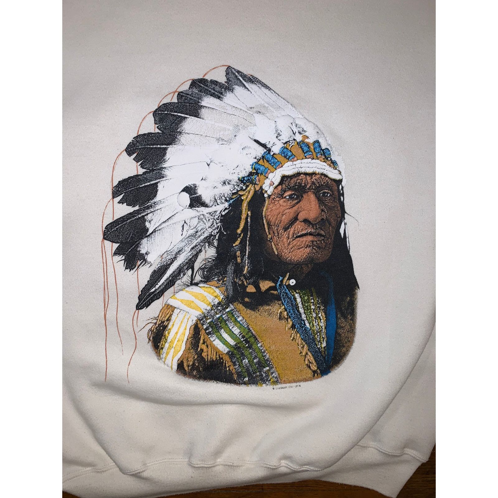Jerzees × Vintage Vintage 90s Jerzees Native American Chief Sweatshirt XL USA Size US L / EU 52-54 / 3 - 2 Thumbnail