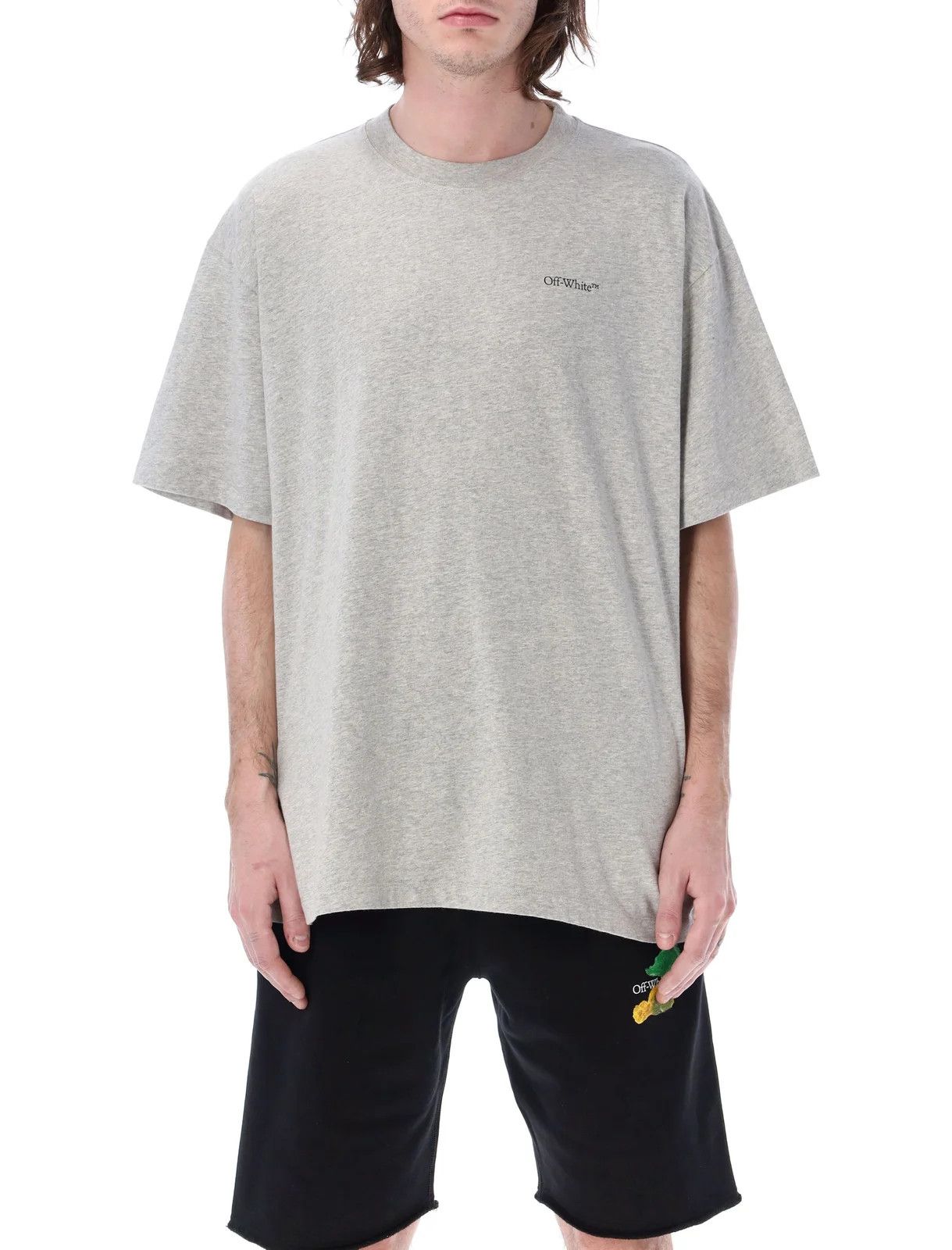 Off-White o1y0325 Logo Crewneck T-Shirt in Grey Size US S / EU 44-46 / 1 - 1 Thumbnail