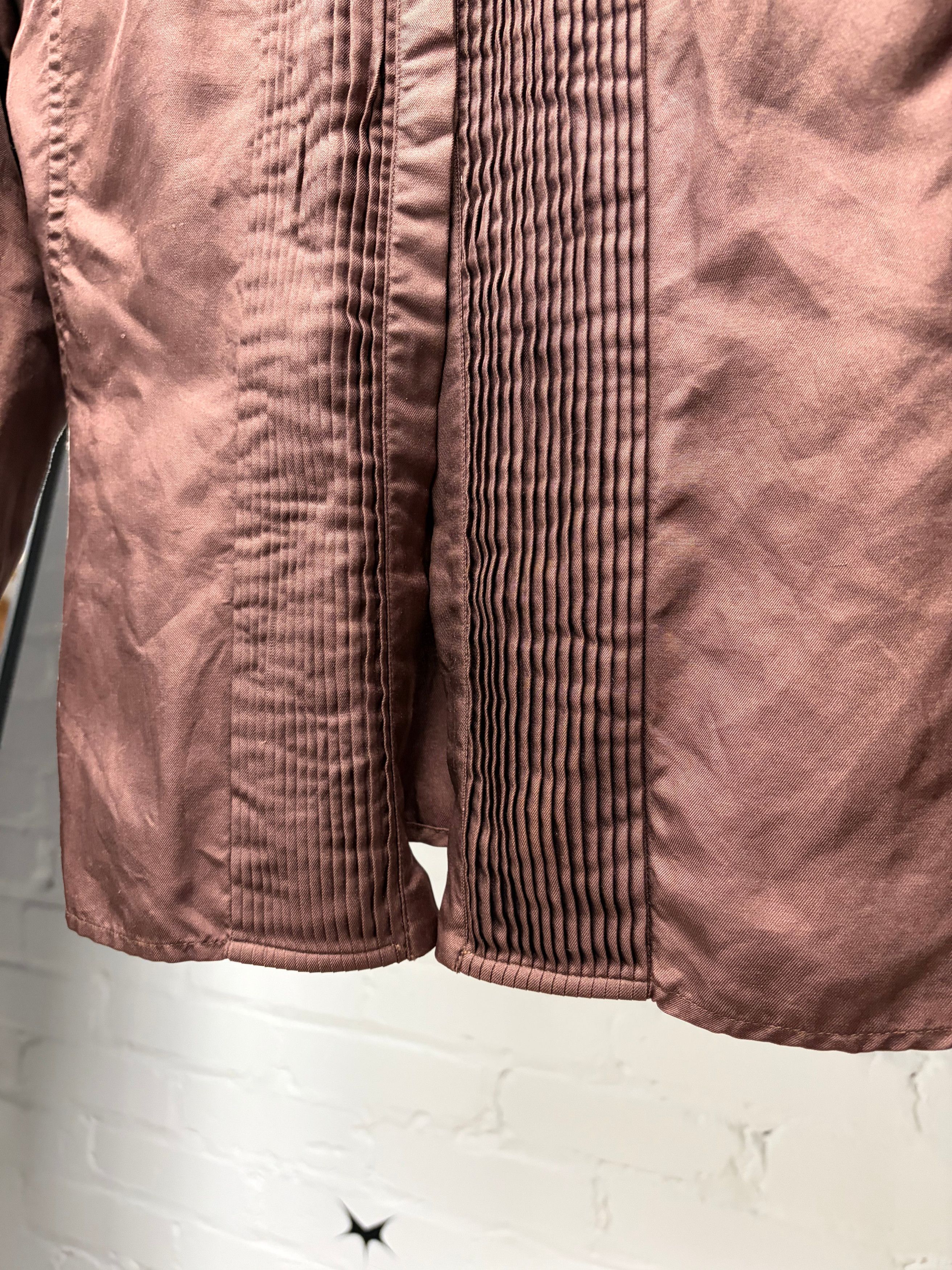 Gucci Vintage Gucci Ruffled Detail Brown Button Up Top Size XS / US 0-2 / IT 36-38 - 2 Thumbnail