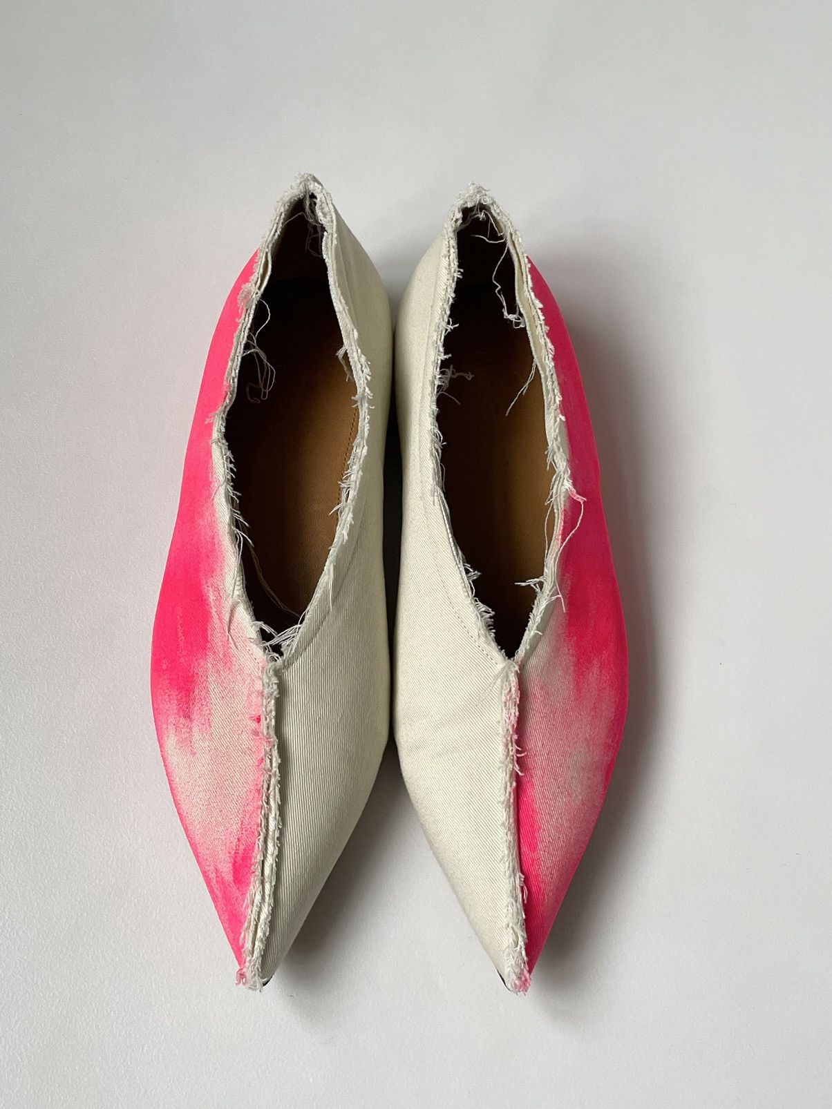 image of Marni Painted Canvas Ballet Flats in Cream, Women's (Size 9)