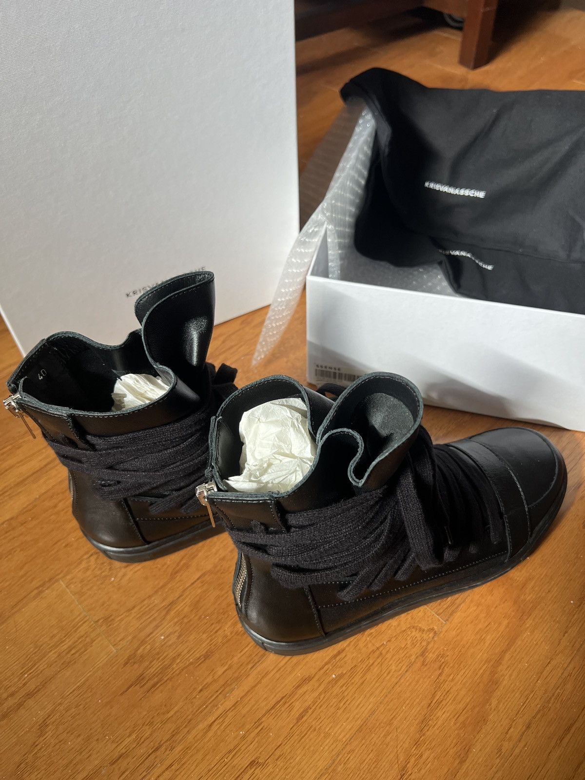 Kris Van Assche Kris Van Assche Multi Lace High-Top Sneakers Size US 7 / EU 40 - 4 Thumbnail