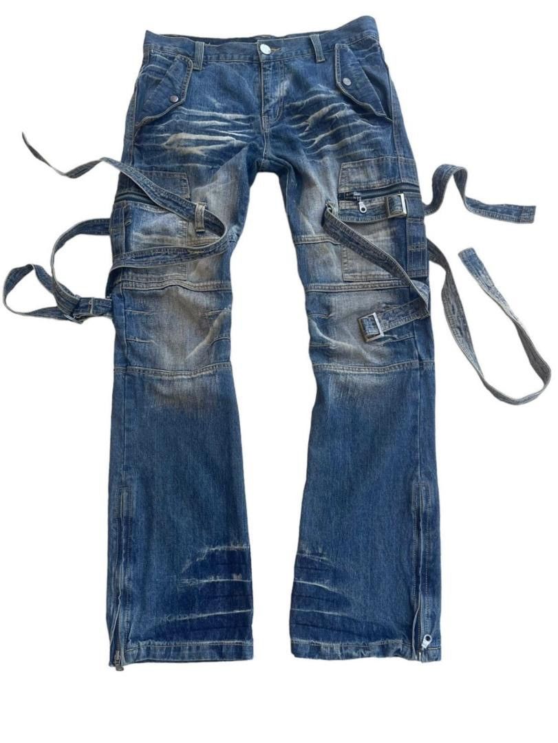 Japanese Brand × Vintage Vintage Bootcut Topism Parachute Bondage Denim Jeans Size US 32 / EU 48 - 1 Thumbnail