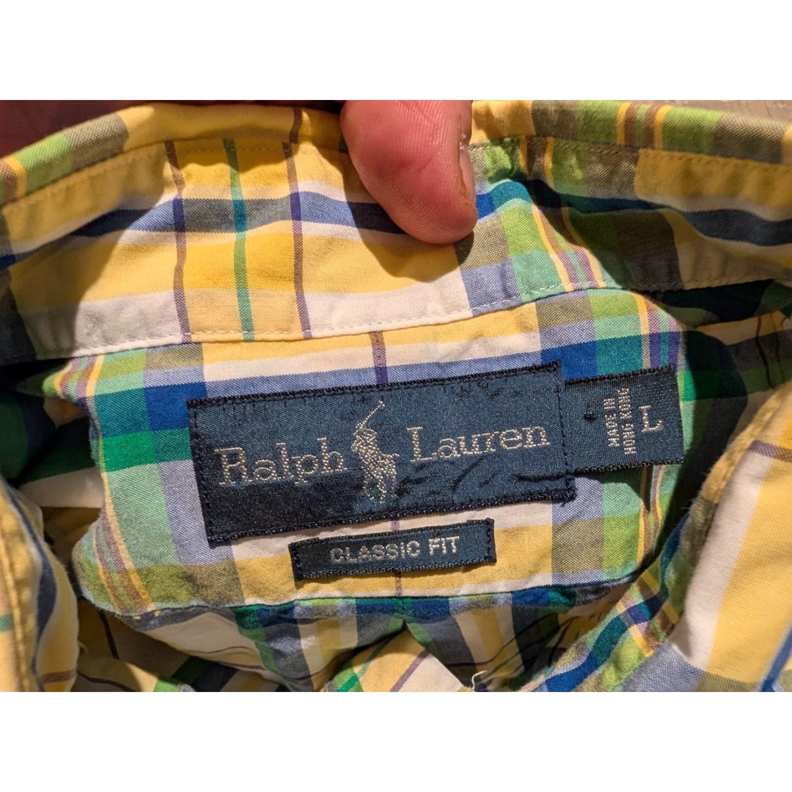 Polo Ralph Lauren VINTAGE Polo Ralph Lauren Plaid Button-Up Shirt Mens Classic Fit Size L Yellow Blue Retro 90s Size US L / EU 52-54 / 3 - 7 Thumbnail