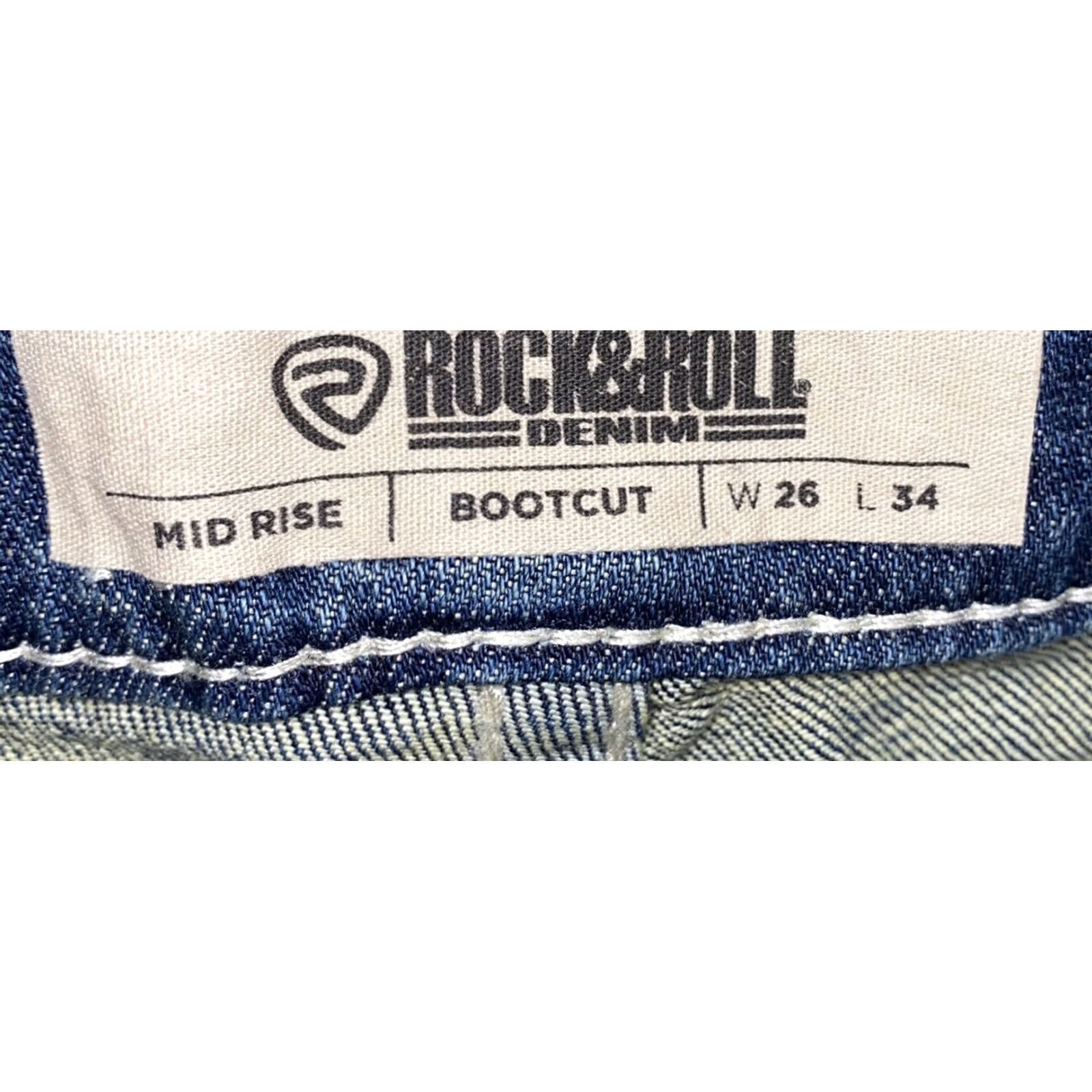 Denime Rock&Roll Womens Blue Mid Rise Bootcut Denim Jeans Size 26 X 34 NWT Size 26" / US 2 / IT 38 - 6 Thumbnail
