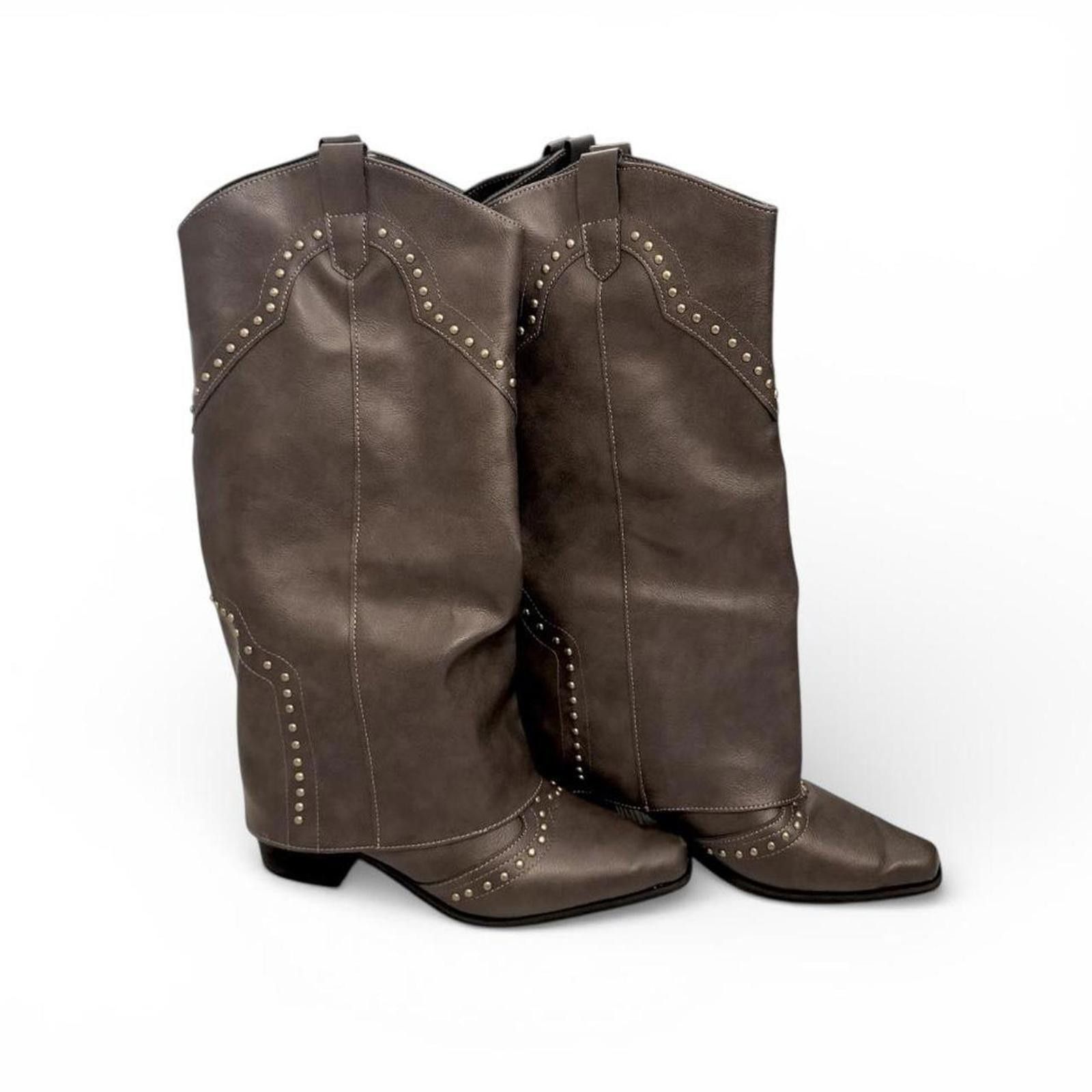 Other Studded western biker style slouchy cowbgirl boots Size US 7 / IT 37 - 3 Thumbnail