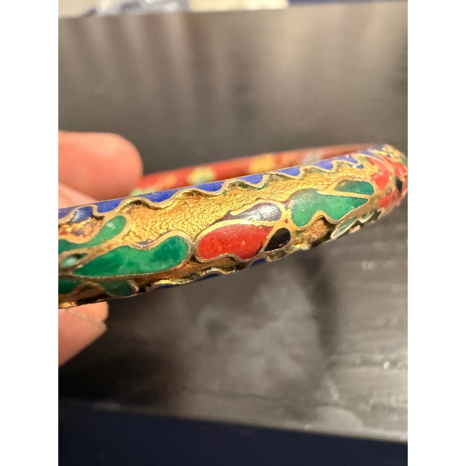 Other Vintage Cloisonné Hinged Bangle Bracelet Size ONE SIZE - 4 Thumbnail
