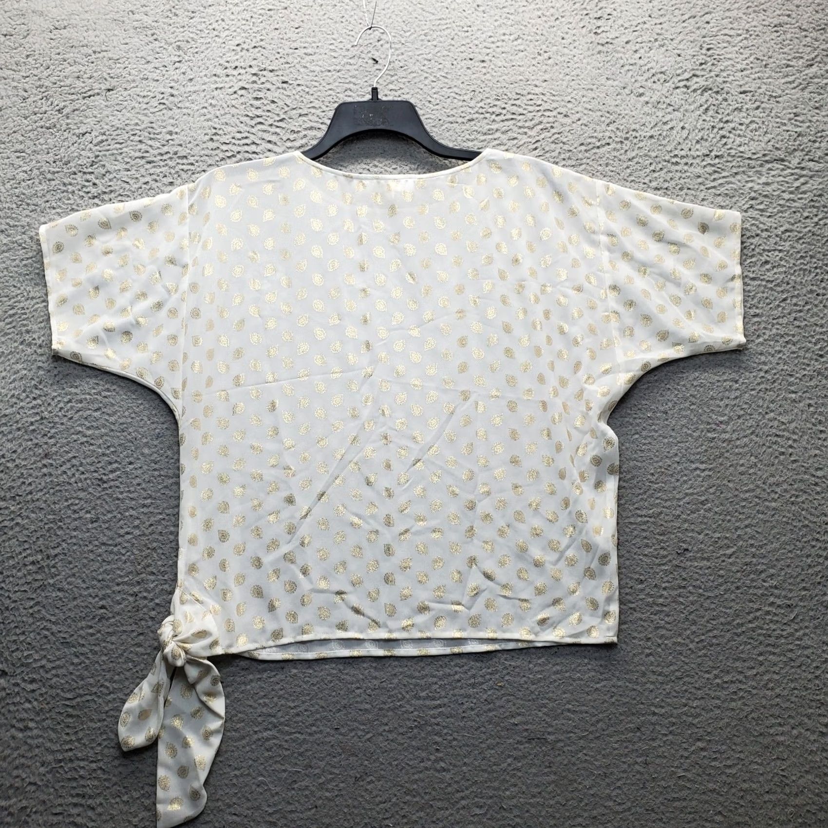 Michael Kors Michael Kors Blouse Womens XS Multi Metallic Foil Print Short Sleeve Size XS / US 0-2 / IT 36-38 - 2 Thumbnail