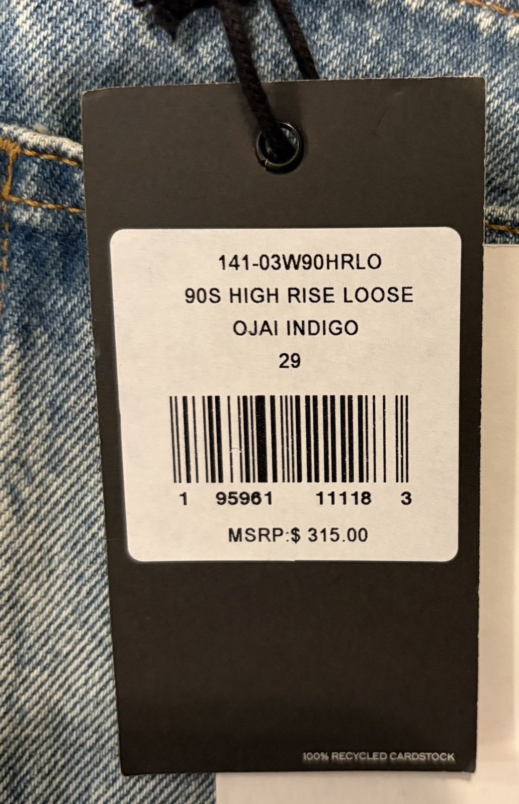 RE/DONE Re/Done 90s High Rise Loose Jeans in Ojai Indigo Rigid NWT Size 29" - 5 Thumbnail