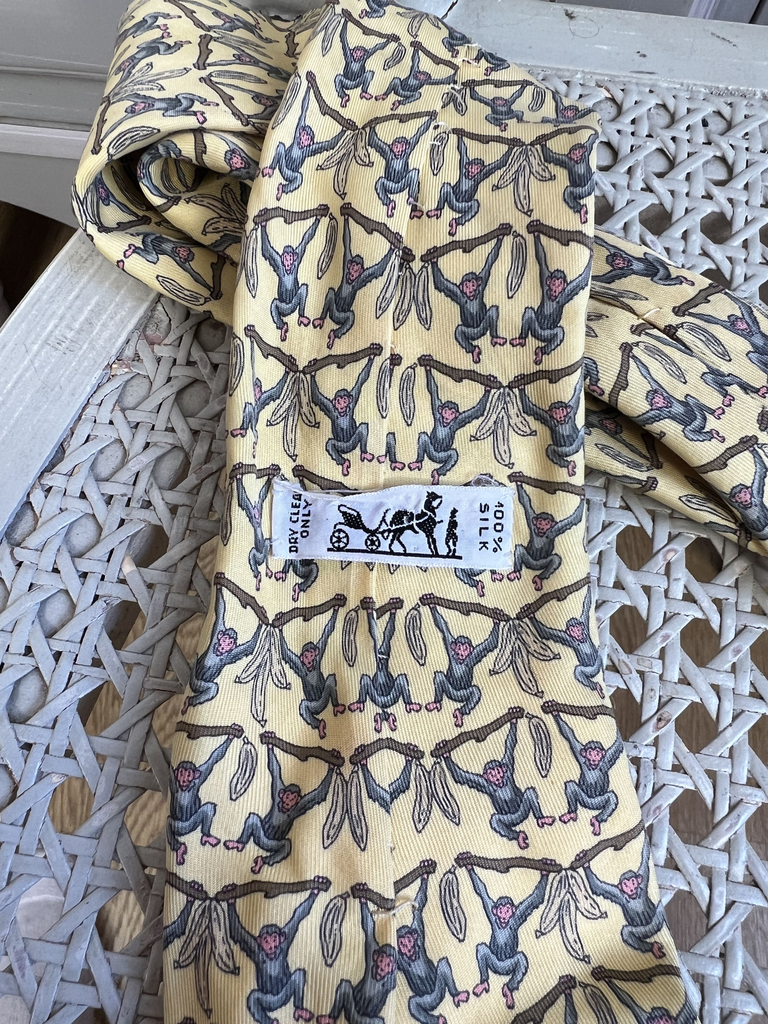 Hermes VINTAGE HERMES MONKEY PRINT TIE Size ONE SIZE - 3 Thumbnail