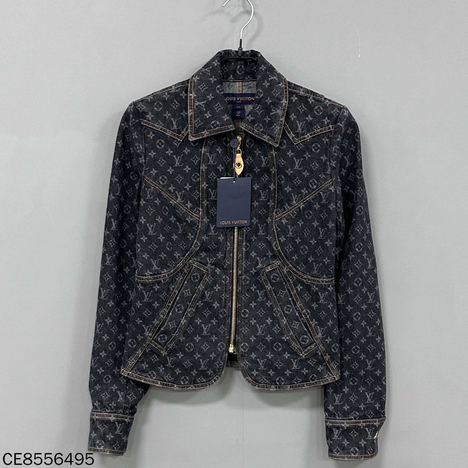 Louis Vuitton LV dark gray all-over print denim jacket Size XS / US 0-2 / IT 36-38 - 1 Thumbnail