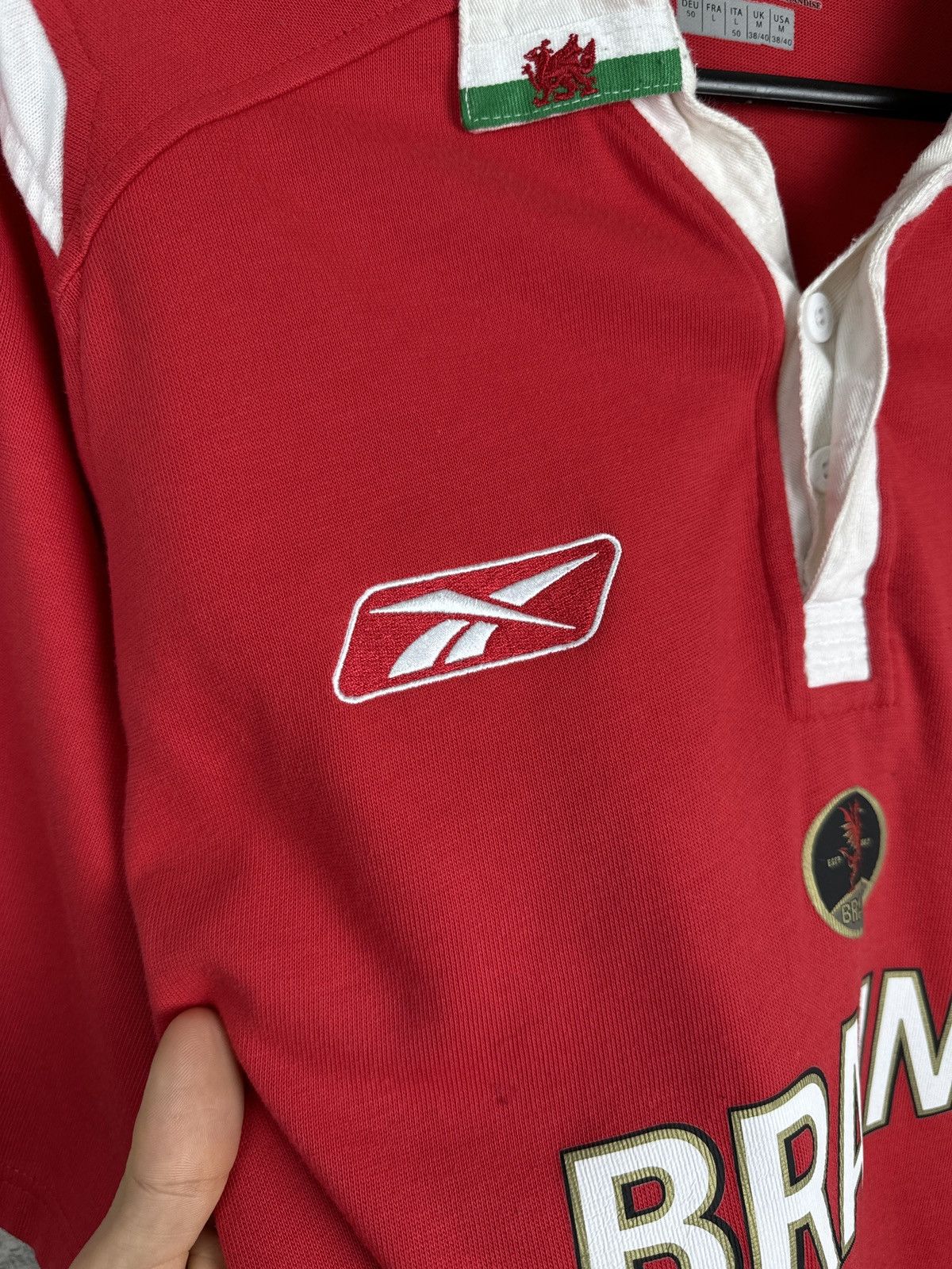 Reebok × Vintage Mens Vintage Reebok Union Wales rugby jersey national team Size US L / EU 52-54 / 3 - 5 Thumbnail