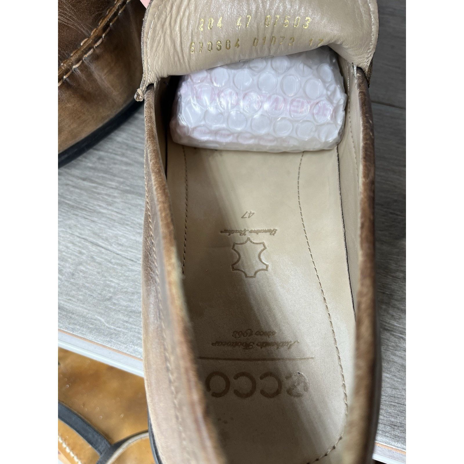 Ecco ECCO Brown Leather Slip On Casual Loafers Driving Shoes Men Size US 13 / EU 46 - 10 Thumbnail