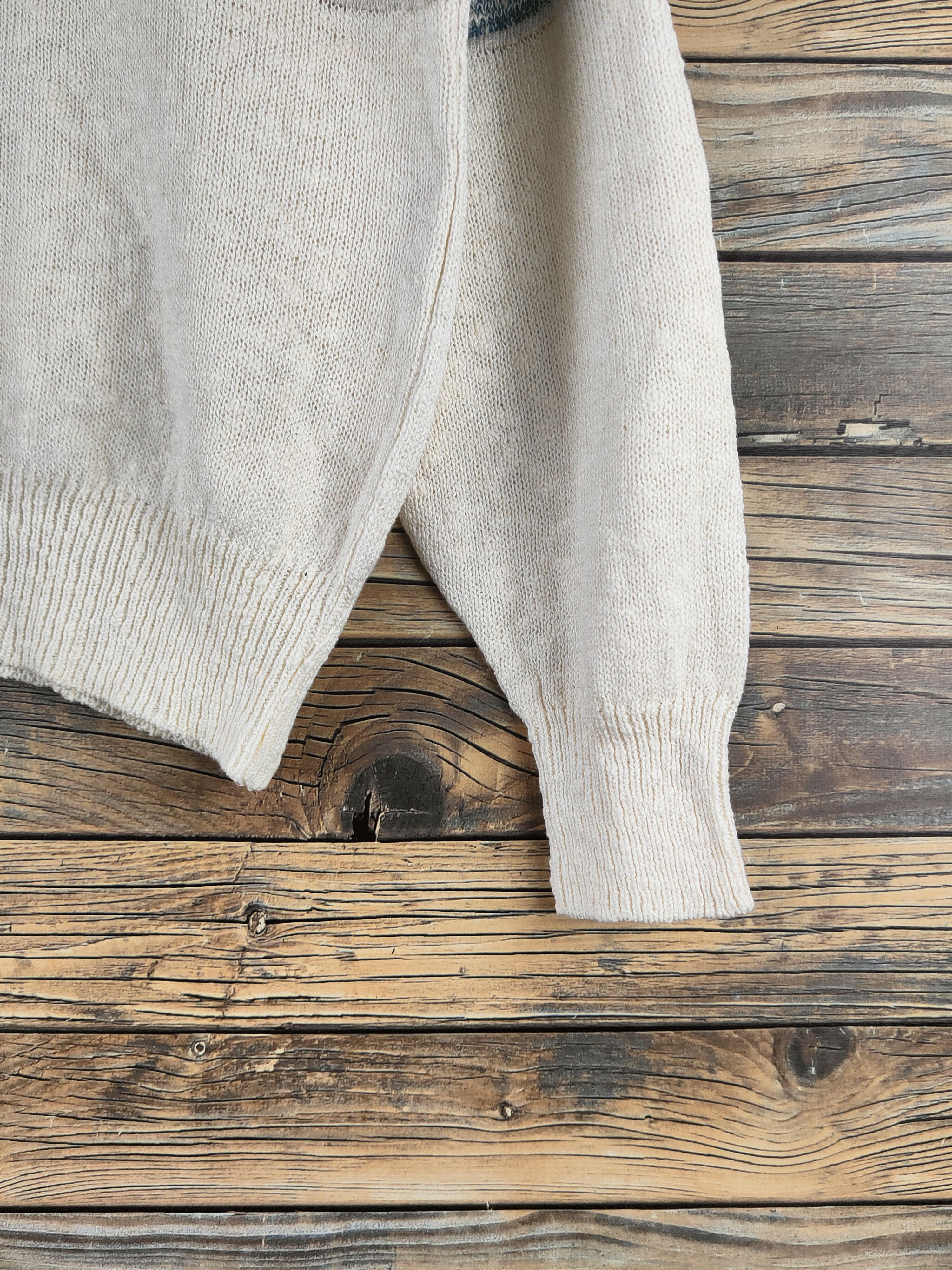 RENOWN DL Renown Green Ivory Knitwear Sweatshirts #46-195 Size US M / EU 48-50 / 2 - 6 Thumbnail