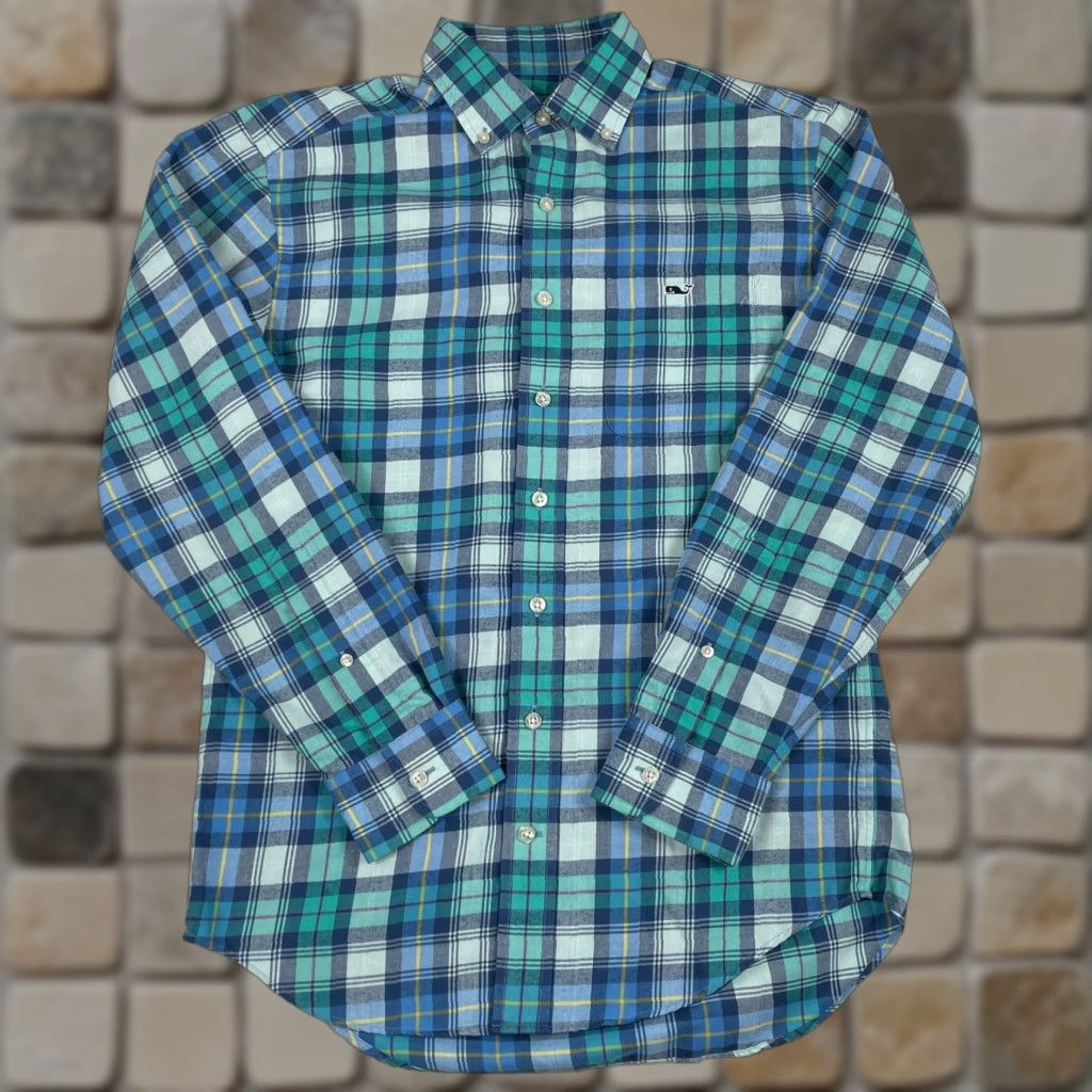 Vineyard Vines Vineyard Vines Shirt Mens Small Blue Tucker Flannel Performance Button-Down Shirt Size US S / EU 44-46 / 1 - 1 Thumbnail