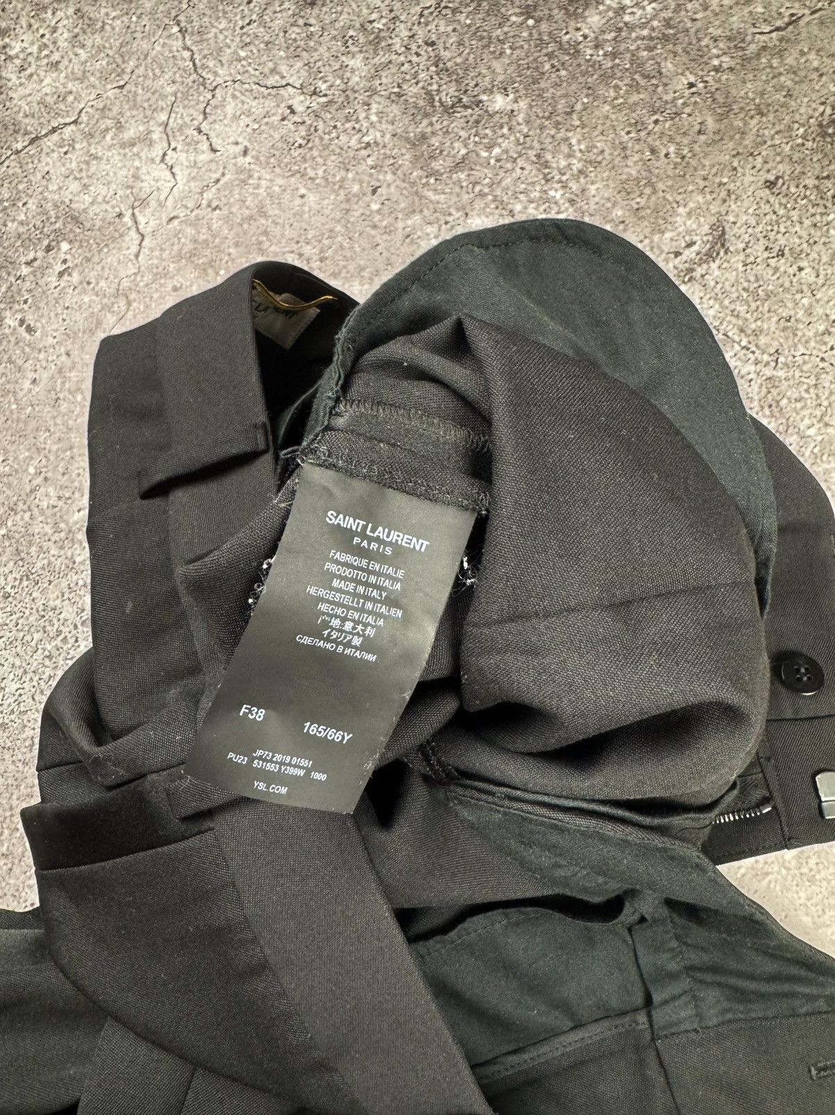 Saint Laurent Paris Saint Laurent High-Waisted Black Wool Trousers F38 Very rare Size 27" / US 4 / IT 40 - 12 Thumbnail
