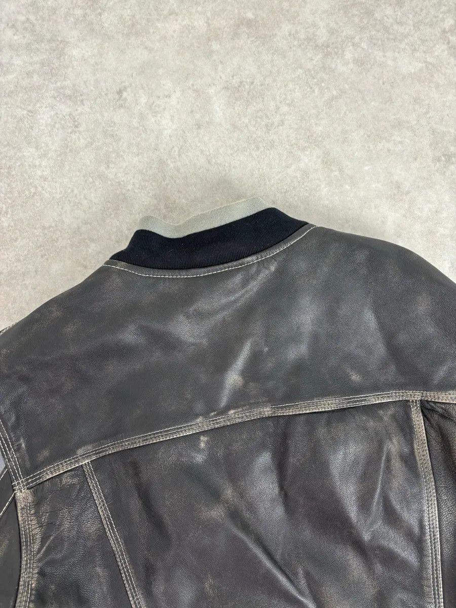 Moschino AW2020 Moschino Faded Leather Trucker Bomber Grey Jacket Size US M / EU 48-50 / 2 - 7 Thumbnail