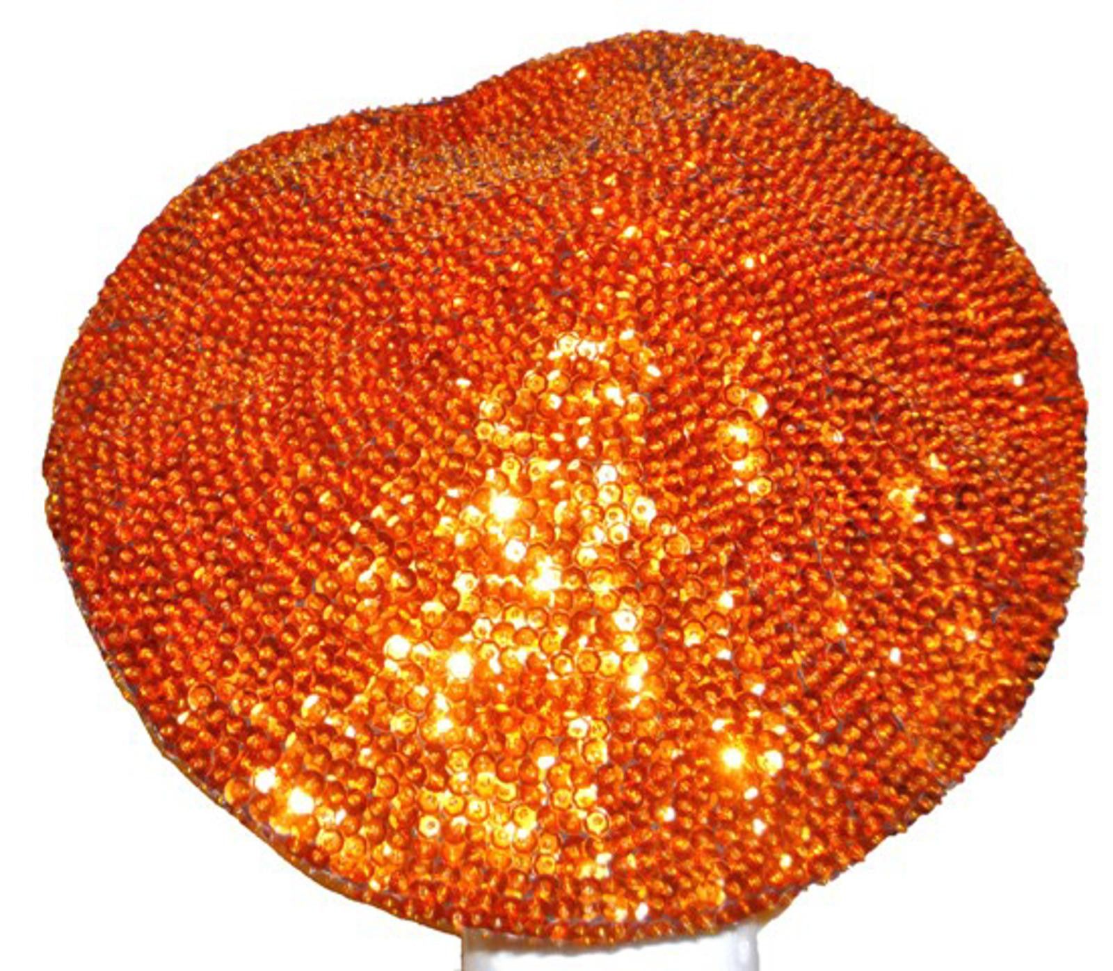 Designer Sequin Beret Style Cap Orange Size ONE SIZE - 1 Preview