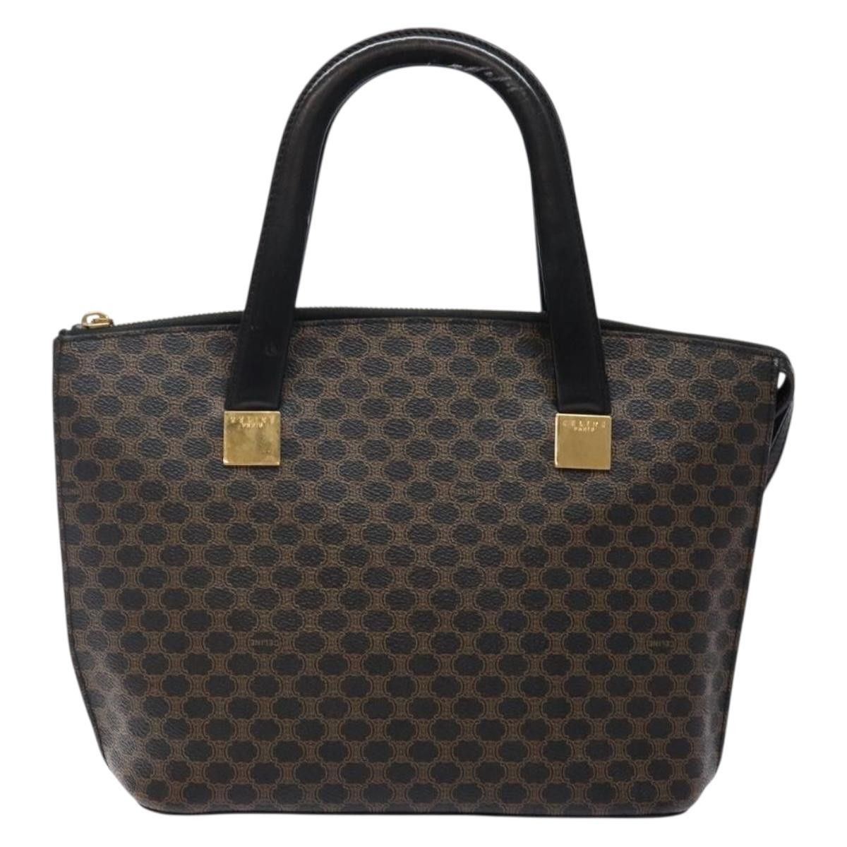 Celine CELINE Macadam Canvas Hand Bag Pvc Leather Black Gold Size ONE SIZE - 2 Thumbnail