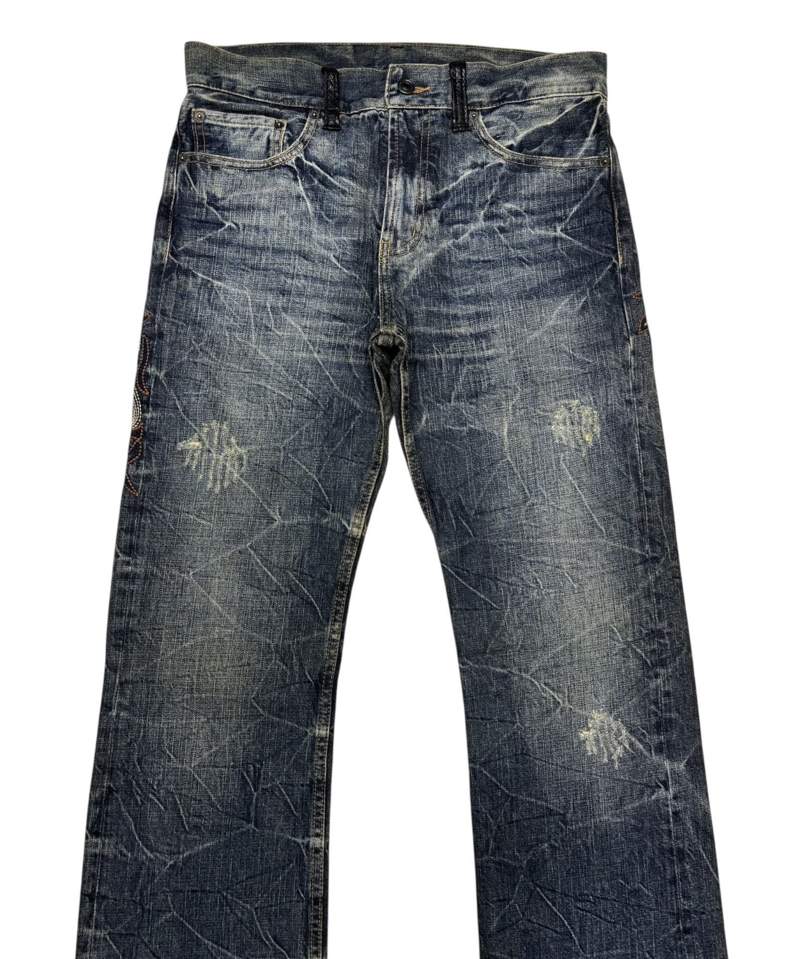 If Six Was Nine Flare Jeans Japanese Brand Snake Skin Embroidery Jeans Size US 32 / EU 48 - 7 Thumbnail