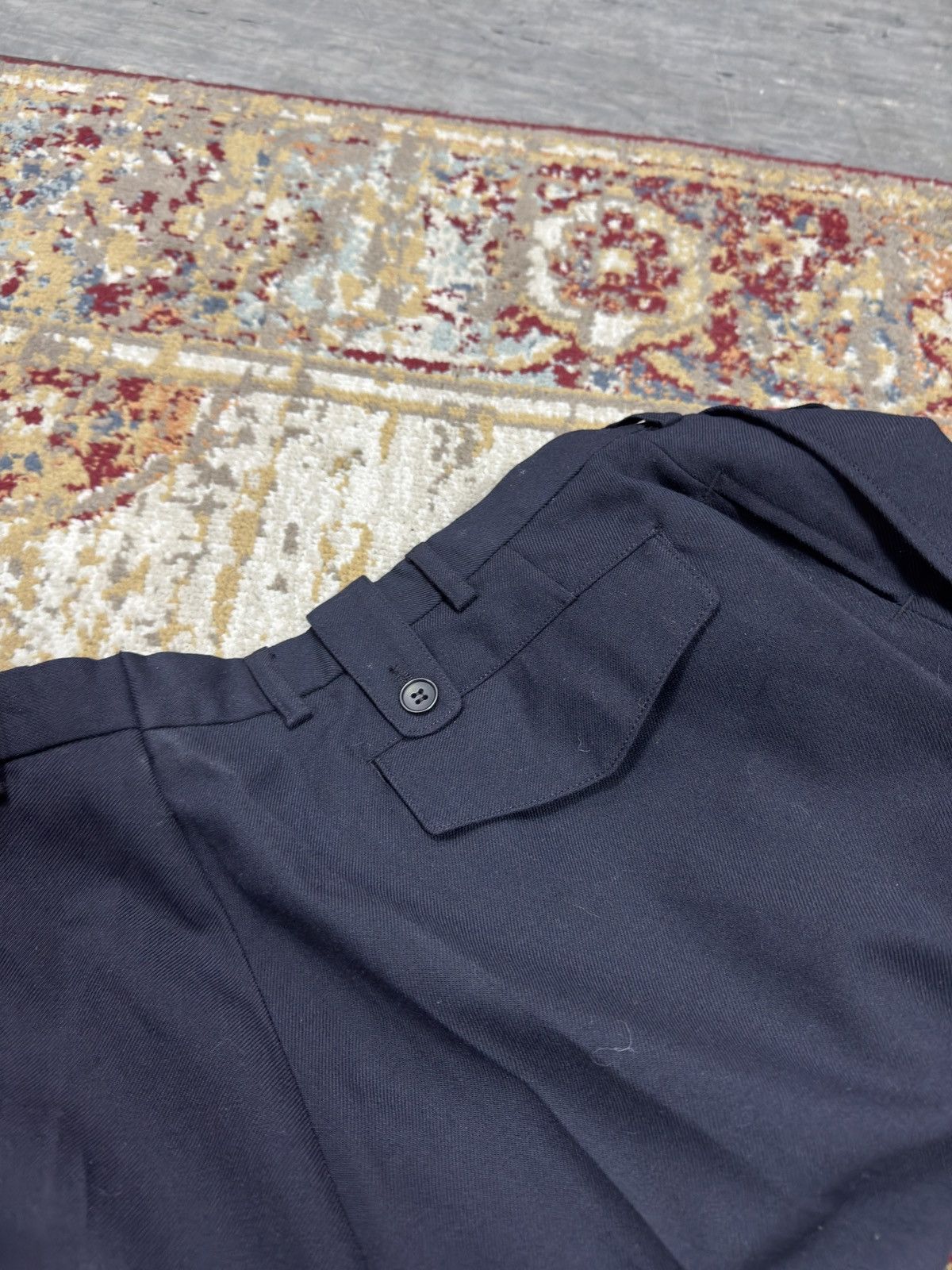 Vintage 1980s Wool Suit Pants Baggy Trousers Blend Balenciaga Rick Size US 32 / EU 48 - 5 Thumbnail