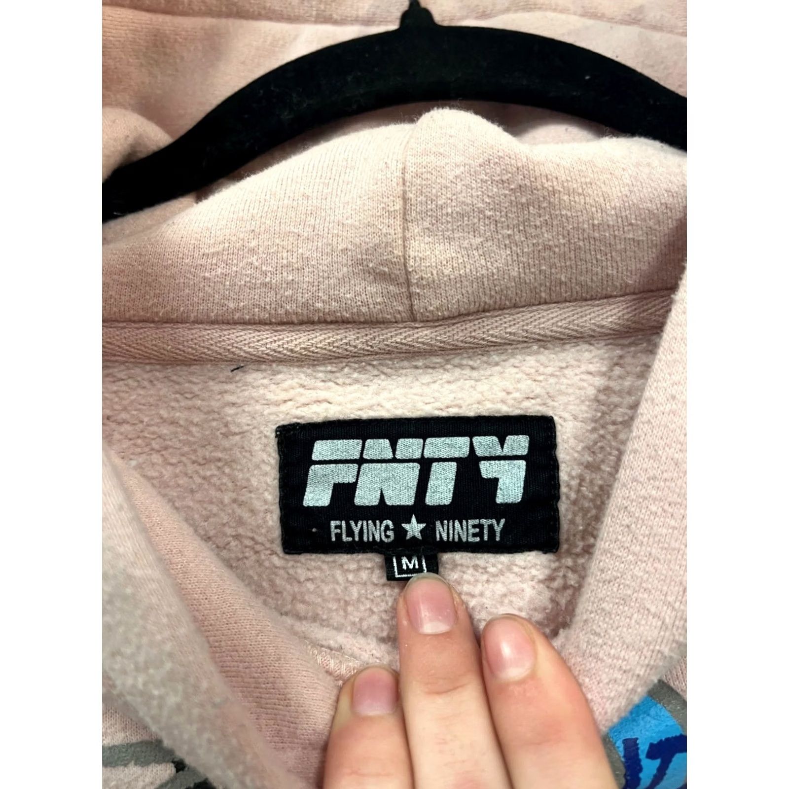 Pinko FNTY Hoodie Womens M Pink Blue Graffiti-Style Full Zip Graphic Cotton-Polyester Streetwear Size M / US 6-8 / IT 42-44 - 3 Thumbnail