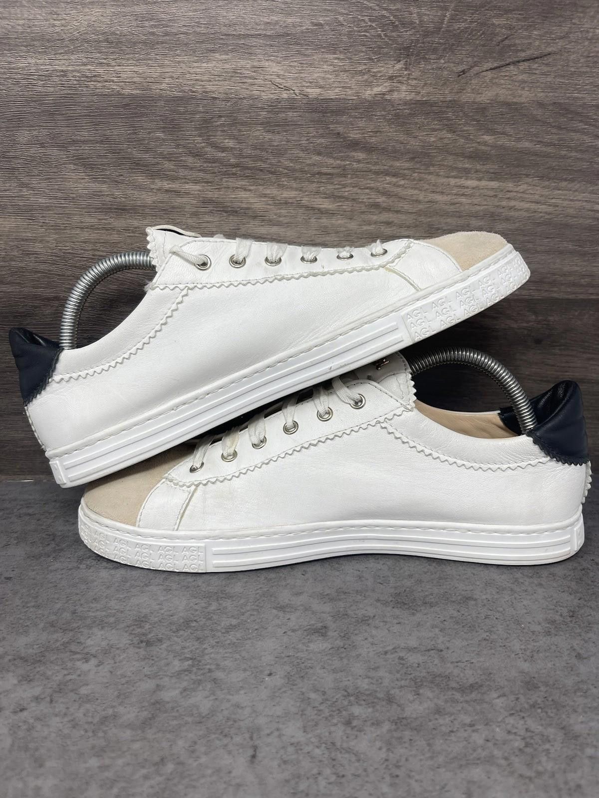 AGLINI AGL Sade Shoes Womens Size 9 (39.5) White Leather Sneakers Size US 9 / IT 39 - 7 Thumbnail