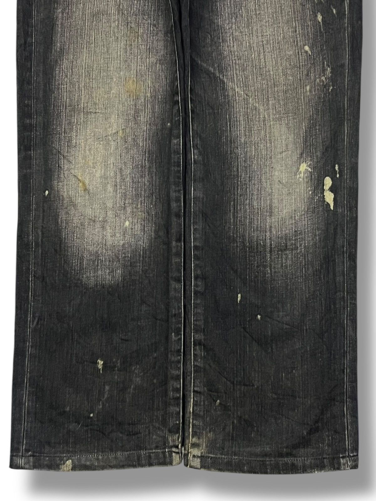 Uniqlo Vintage 00s Uniqlo S-001 - Faded Black Wash,Distressed Denim Size US 33 - 6 Thumbnail