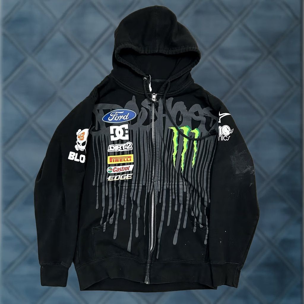 DC Y2K Ken Block #43 DC Shoes Ford Monster Energy Zip Hoodie | Grailed