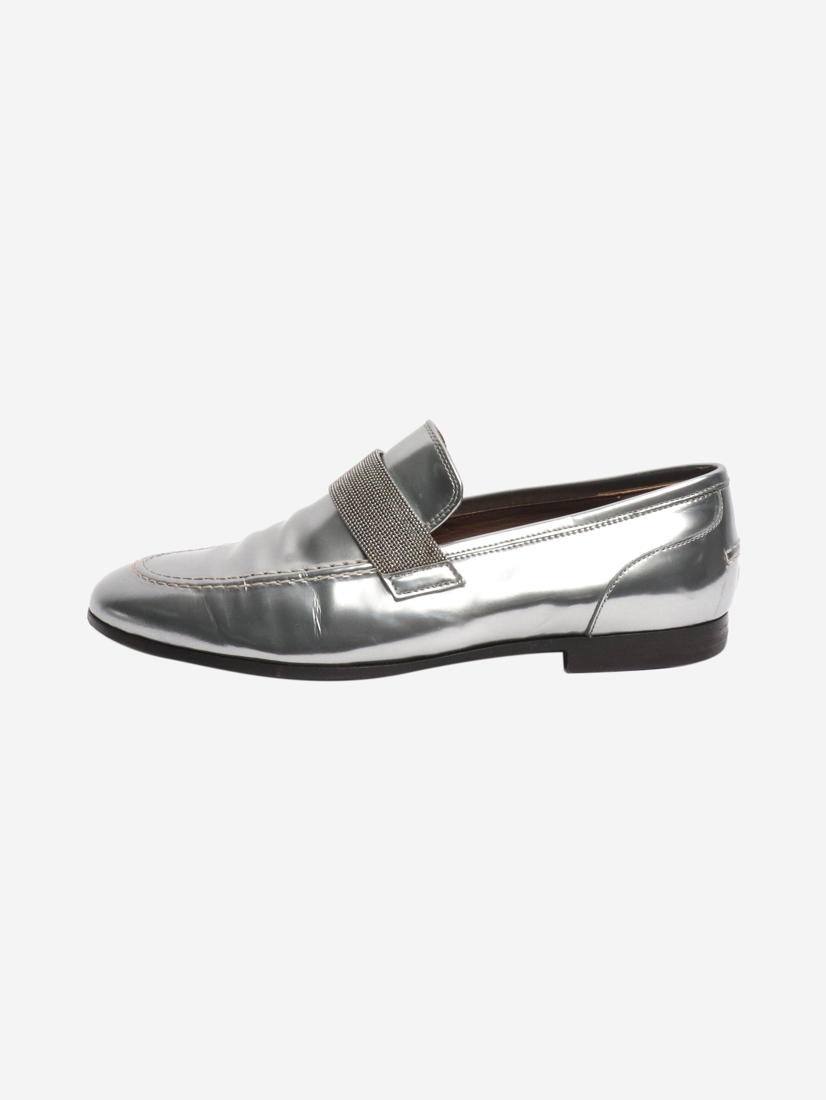 Brunello Cucinelli Silver chrome loafers - EU 38 Size US 7.5 / IT 37.5 - 1 Thumbnail