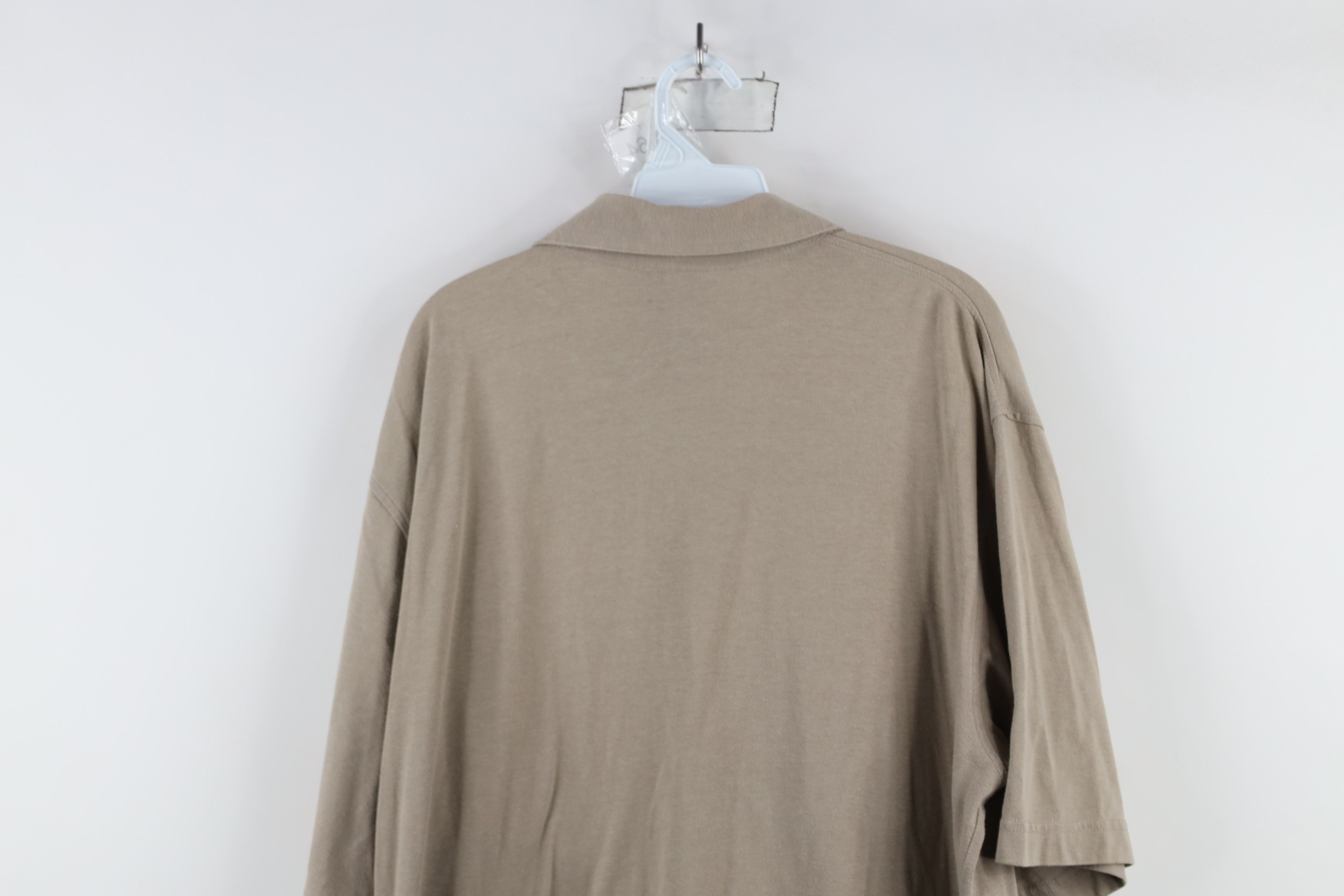 Vintage Vintage 90s Streetwear Collared Pullover Polo Shirt Beige Size US XL / EU 56 / 4 - 14 Thumbnail