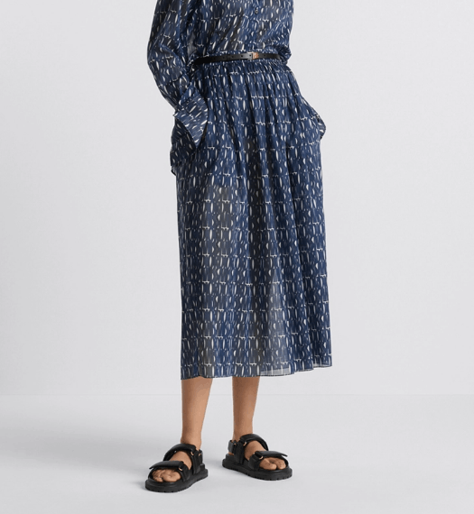 Dior o1w1db11225 451J63 Mid-Length Skirt in Navy Blue/White Size 25" / US 0 / IT 36 - 6 Thumbnail