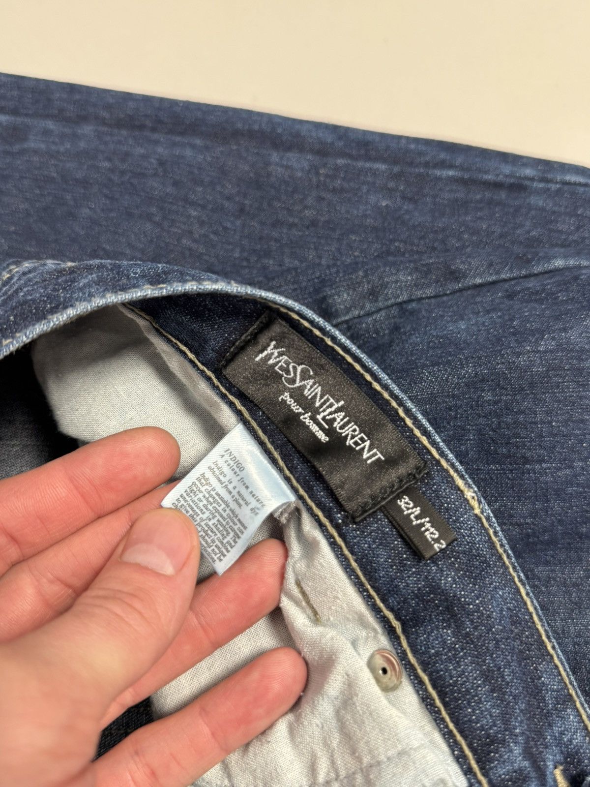 Yves Saint Laurent Vintage Yves Saint Laurent YSL Navy Blue Denim Jeans Pants Size US 32 / EU 48 - 15 Thumbnail