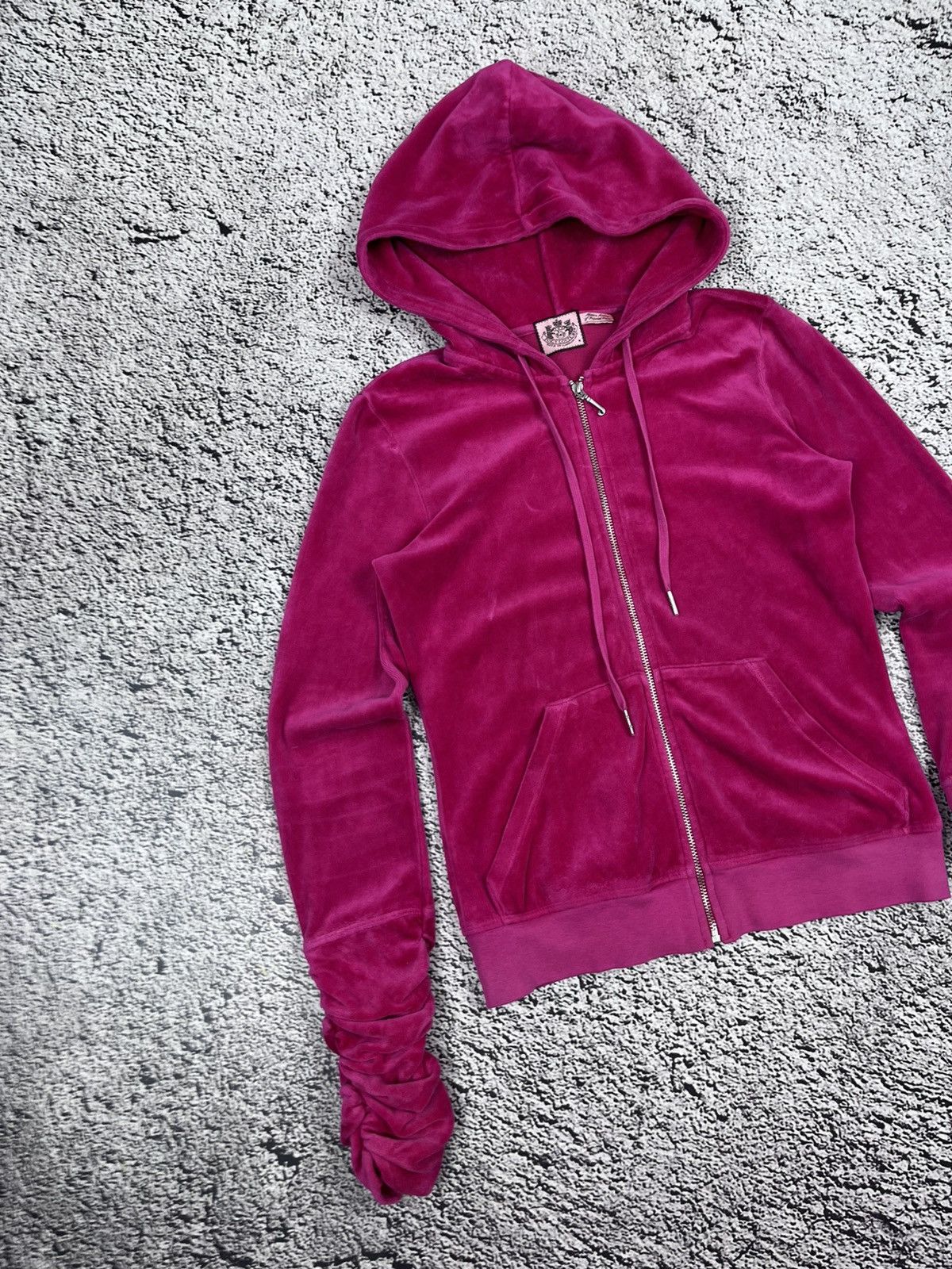 Juicy Couture Vintage Juicy Couture Y2K Glam Velour Pink Zip Up Hoodie Size M / US 6-8 / IT 42-44 - 3 Thumbnail
