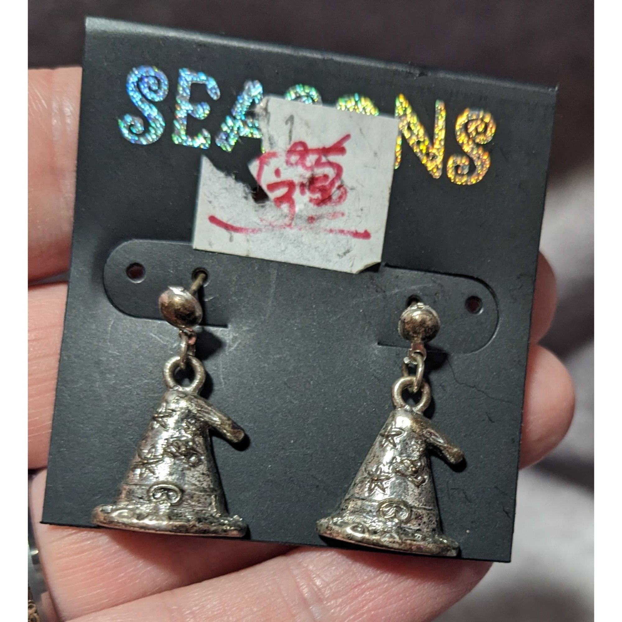 Other Seasons Silver Tone Wizard Hat Dangle Earrings Size ONE SIZE - 5 Thumbnail
