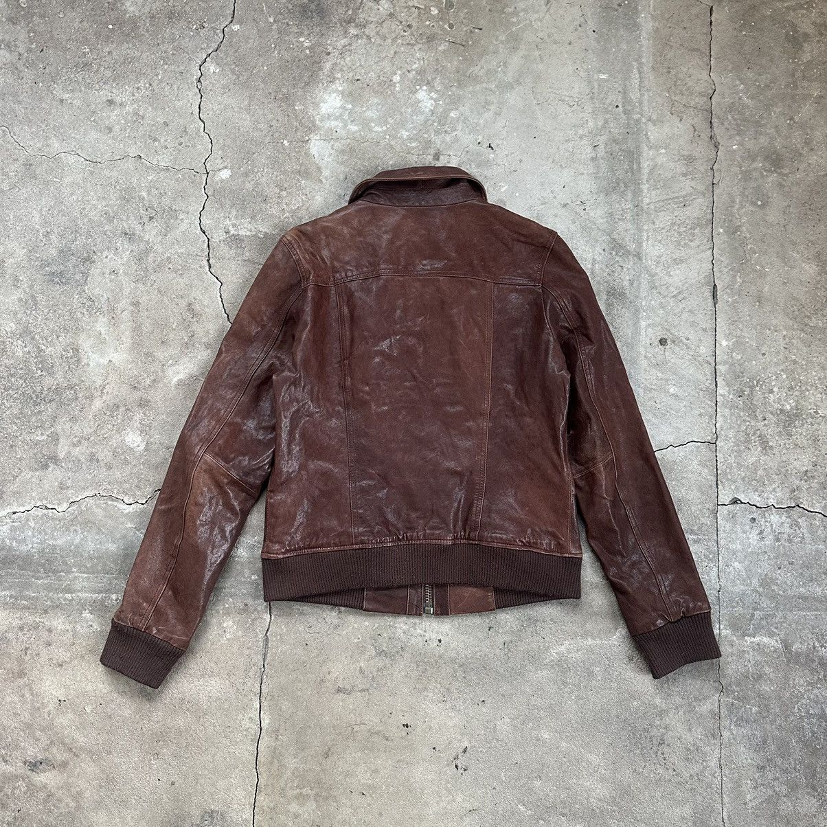 Vintage Vintage Avant Garde Leather Brown Jacket Size XS / US 0-2 / IT 36-38 - 11 Thumbnail