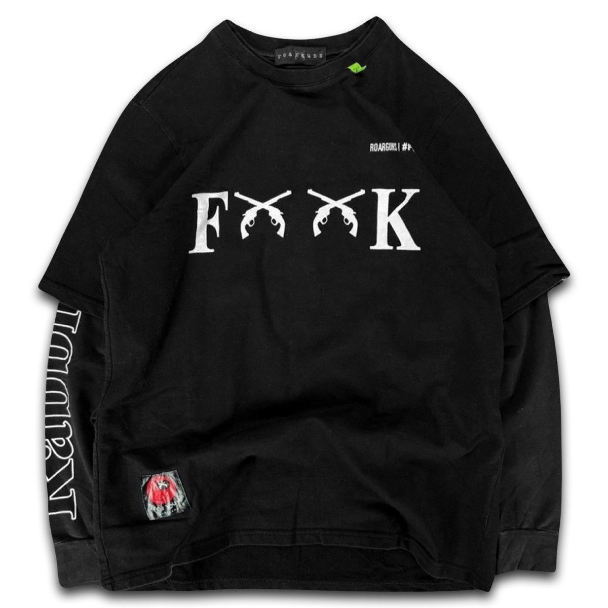 image of 2000S Roarguns X Fr2 - Fxxk Pistols Extra Longslevee in Black, Men's (Size Medium)