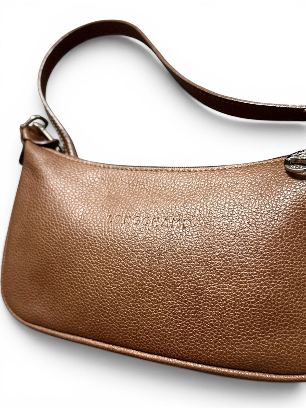 Longchamp LONGCHAMP Le Foulonné Brown Leather Mini Shoulder Bag Size ONE SIZE - 6 Thumbnail