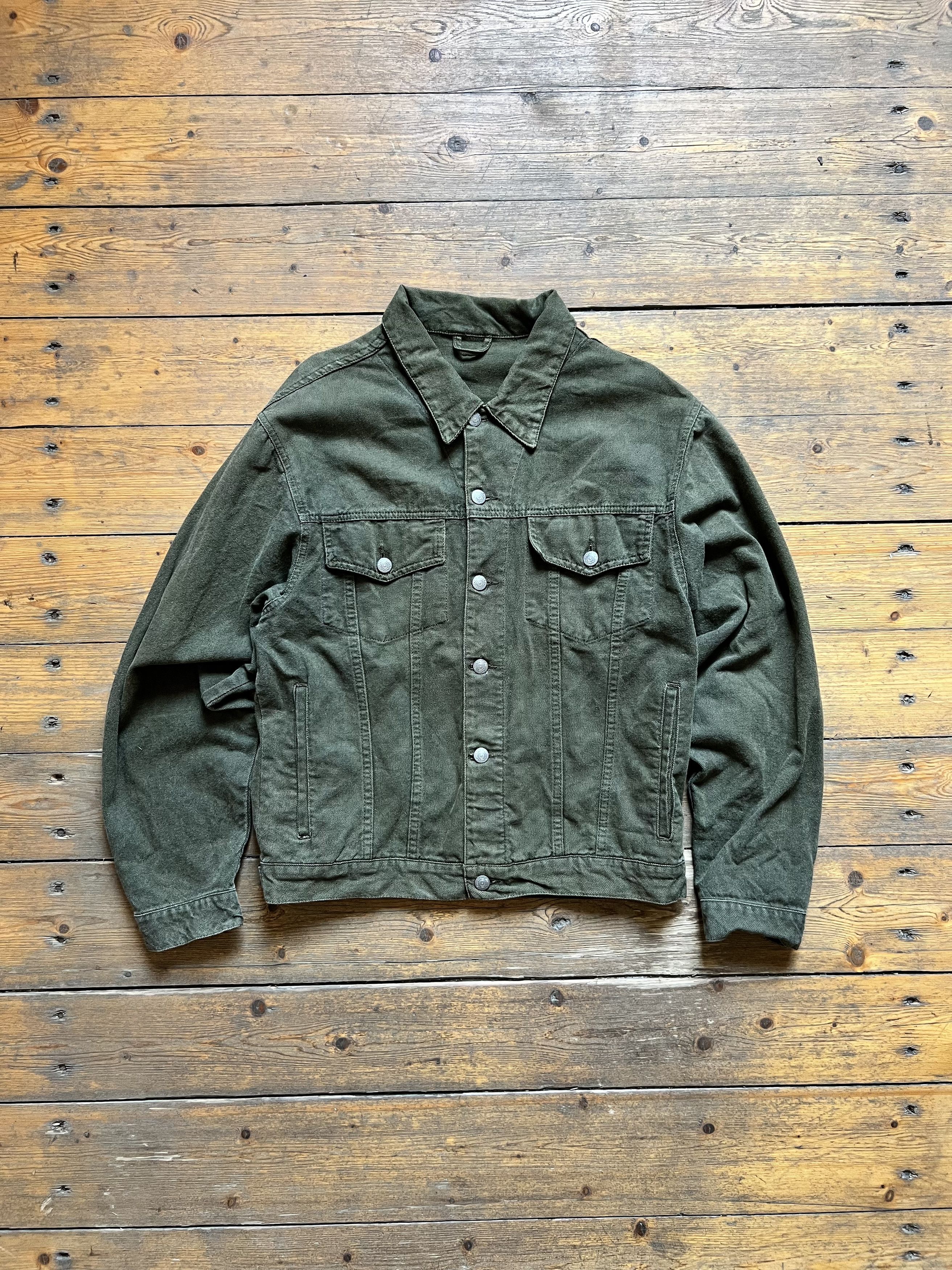 Other Khaki Denim No Name Vintage Heavy Jacket 1990s Size US M / EU 48-50 / 2 - 3 Thumbnail
