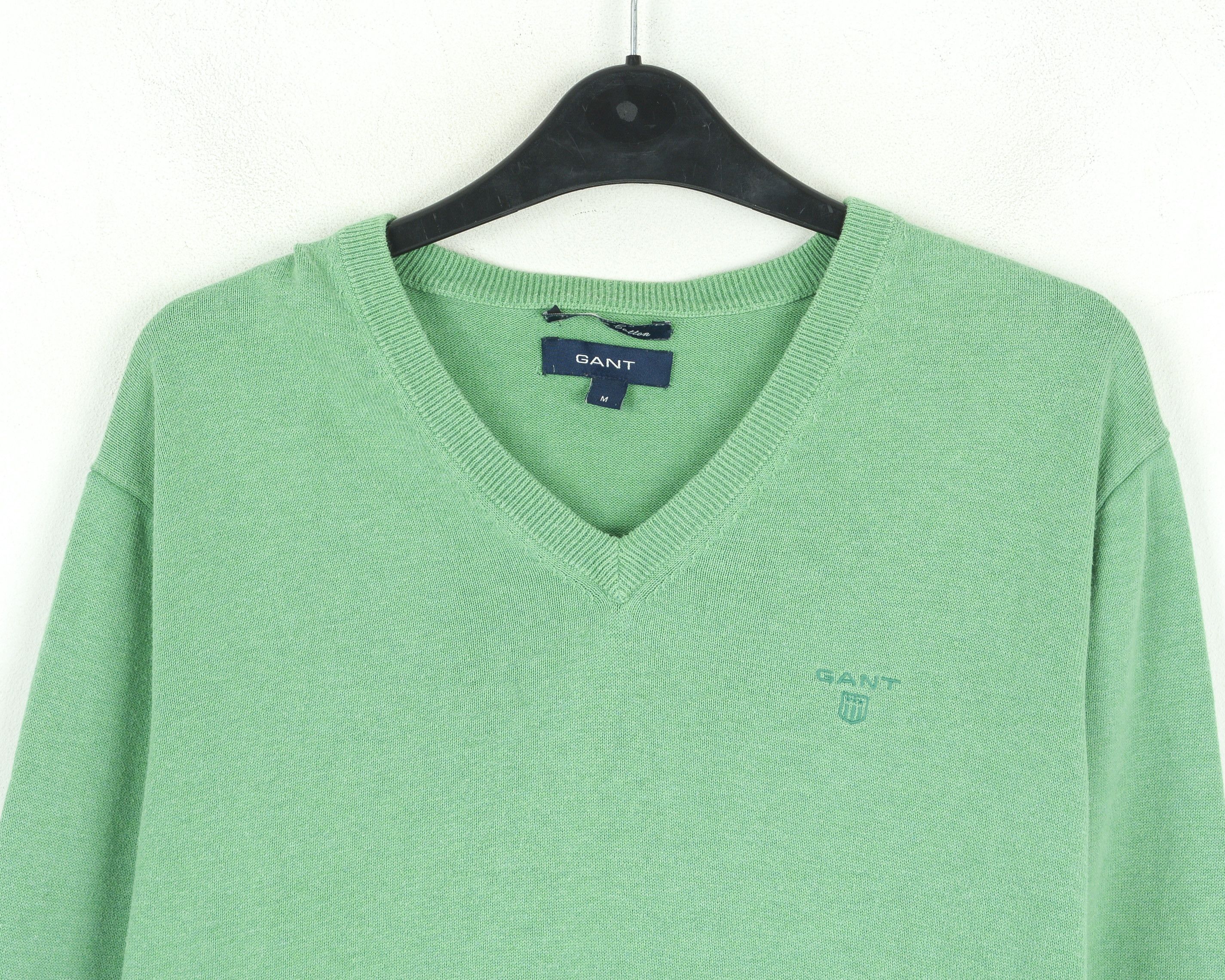 Gant Men Sweater Jumper M V-Neck Pullover Knitted Premium Cotton Size US M / EU 48-50 / 2 - 2 Thumbnail