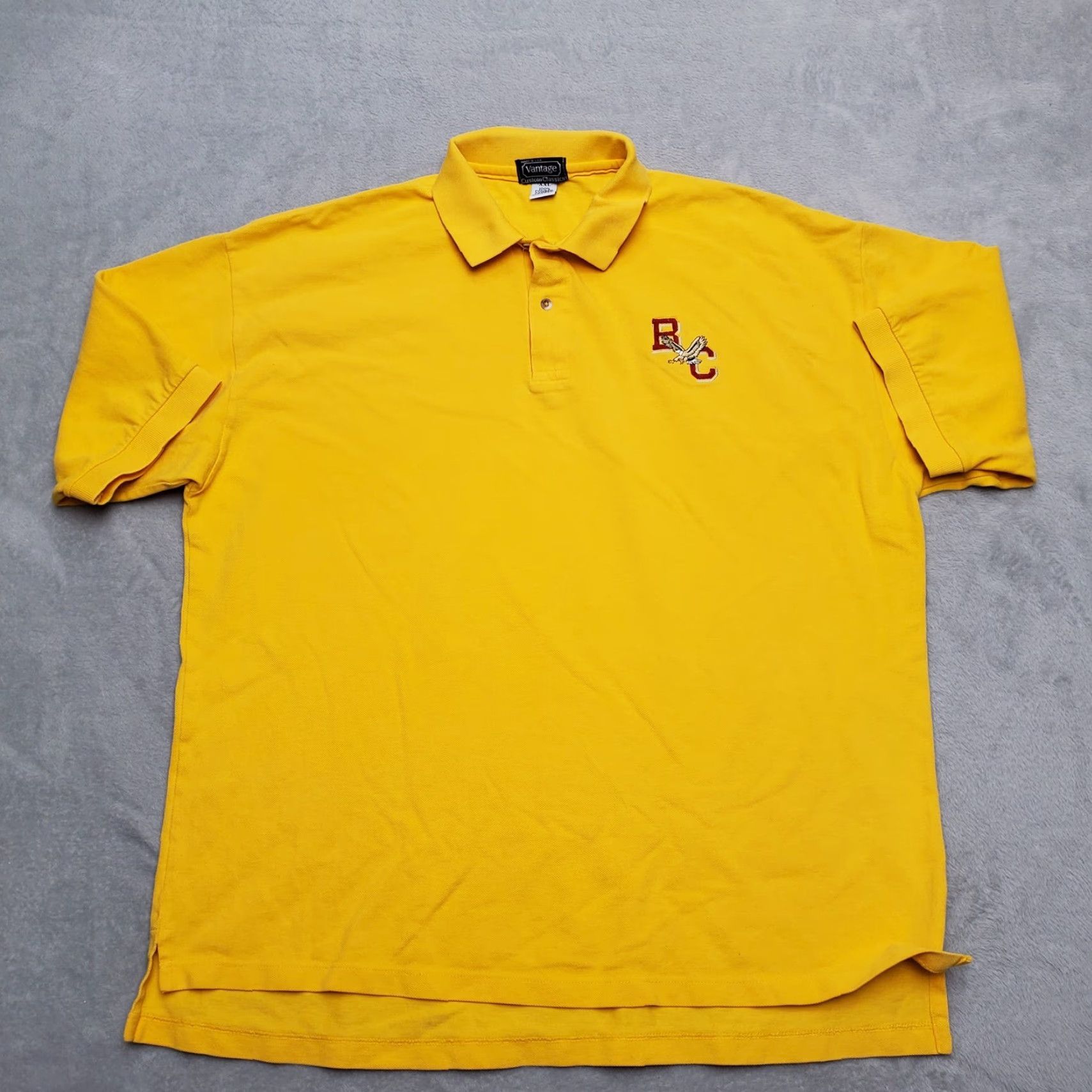 Vintage VINTAGE Vantage Polo Shirt Mens 2XL Yellow 100% Cotton Casual BC 80s 90s Solid Short Sleeve Collared Golf Walking Mens Size US XXL / EU 58 / 5 - 2 Thumbnail