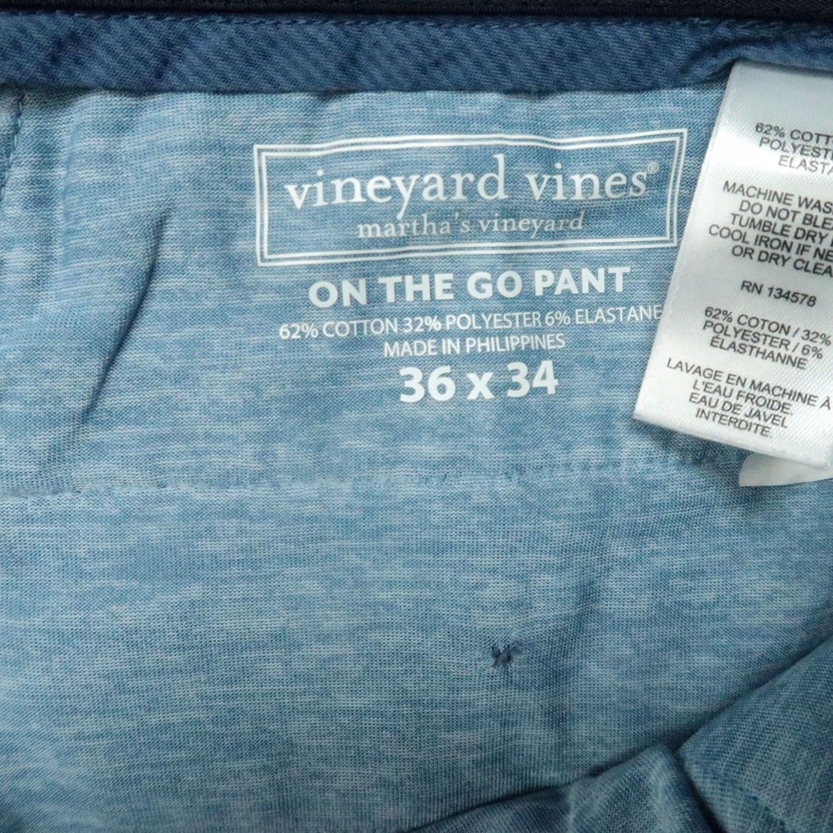 Vineyard Vines Vineyard Vines Pants Mens 36x32 Chino Straight Pockets Blue 32 Inseam Regular Stretch OTG Old Navy? Size US 36 / EU 52 - 3 Thumbnail