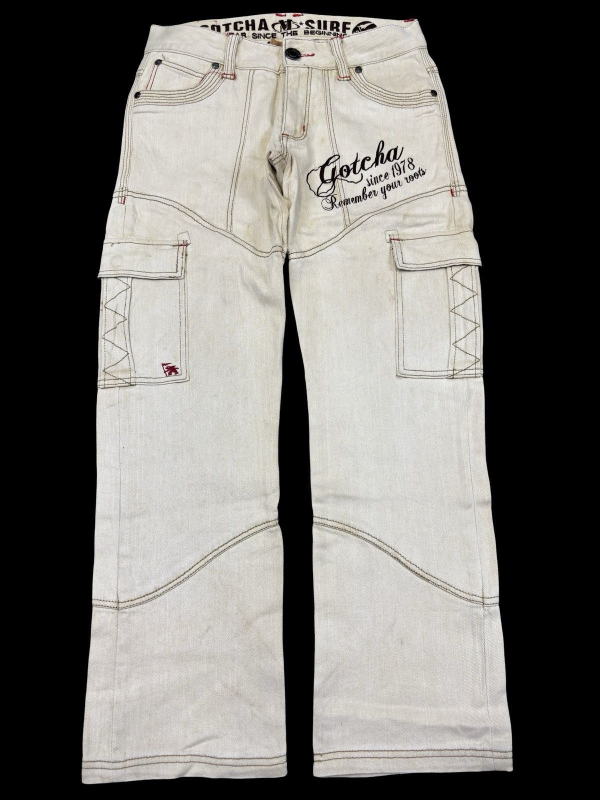 Gotcha 💥Vintage💥 Surf Style Gotcha Stretchable Cargo Pant F697 Size US 31 - 2 Thumbnail