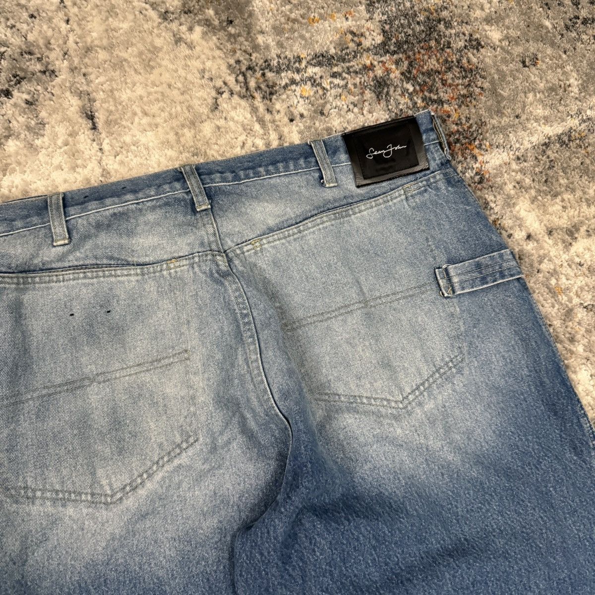 Sean John × StraightFaded × Vintage Vintage y2k Sean John faded baggy wide leg unique jeans Size US 40 / EU 56 - 5 Thumbnail
