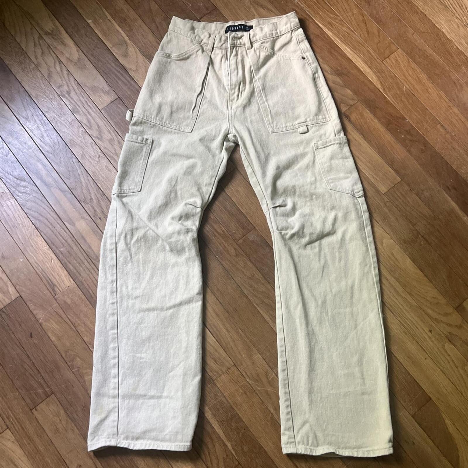 Lioness Lioness mid rise cream cargo pants Size 26" / US 2 / IT 38 - 3 Thumbnail