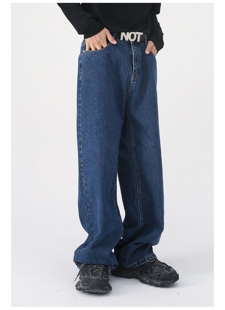 Japanese Brand × Jean Japanese retro dark blue straight jeans for men y2k Size US 34 / EU 50 - 2 Thumbnail