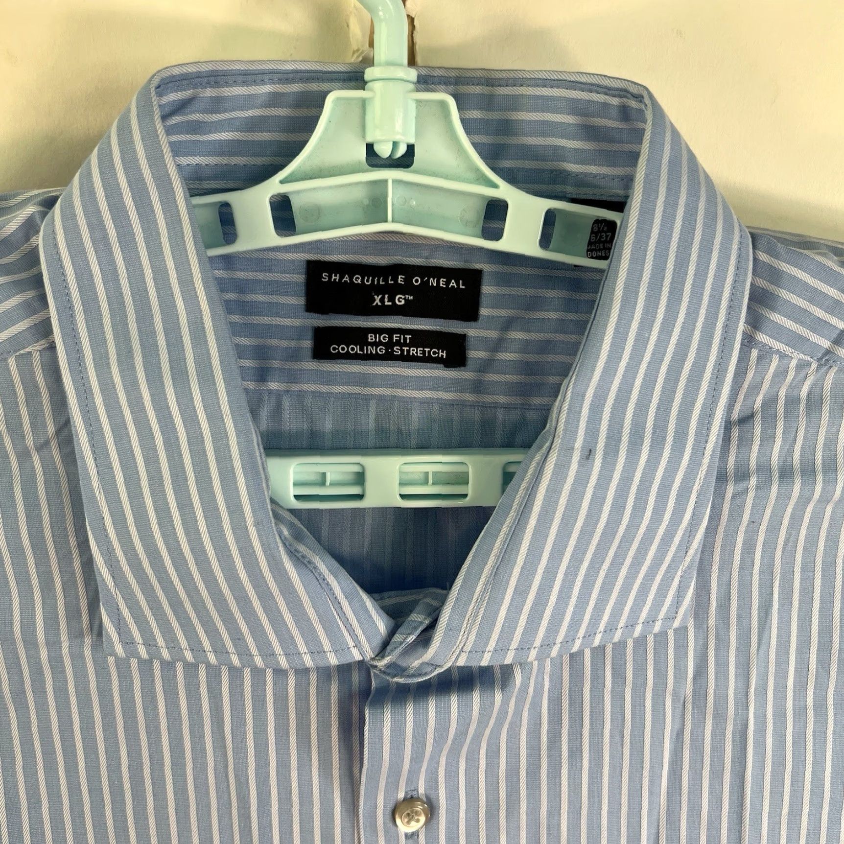 Vintage VINTAGE O'Neal Men's Dress Shirt Shirt Adults Large Blue Striped Business Casual Formal 80s Size 48R - 3 Thumbnail